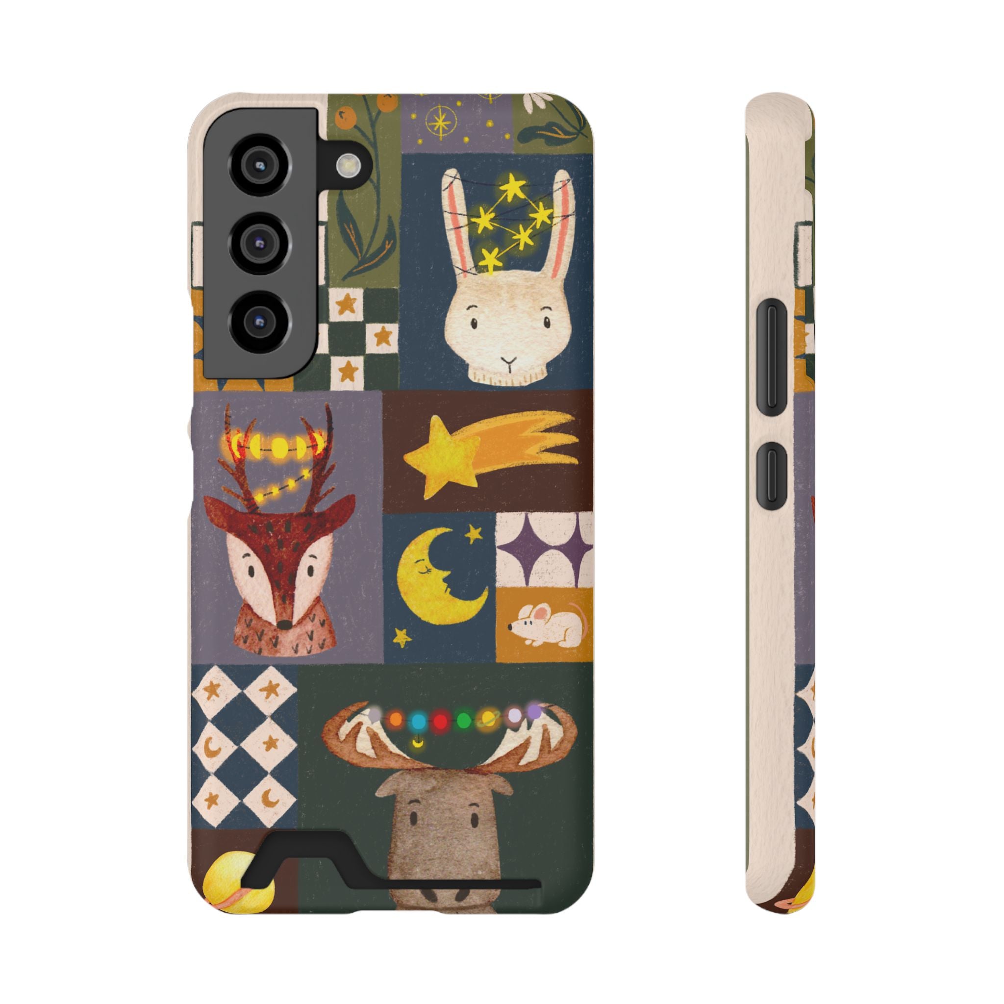 Magical Animal Phone Case with Card Holder - Cute Gift for Animal Lovers, Interesting Phone Accessory, Unique Holiday Gift, Nature-Inspired