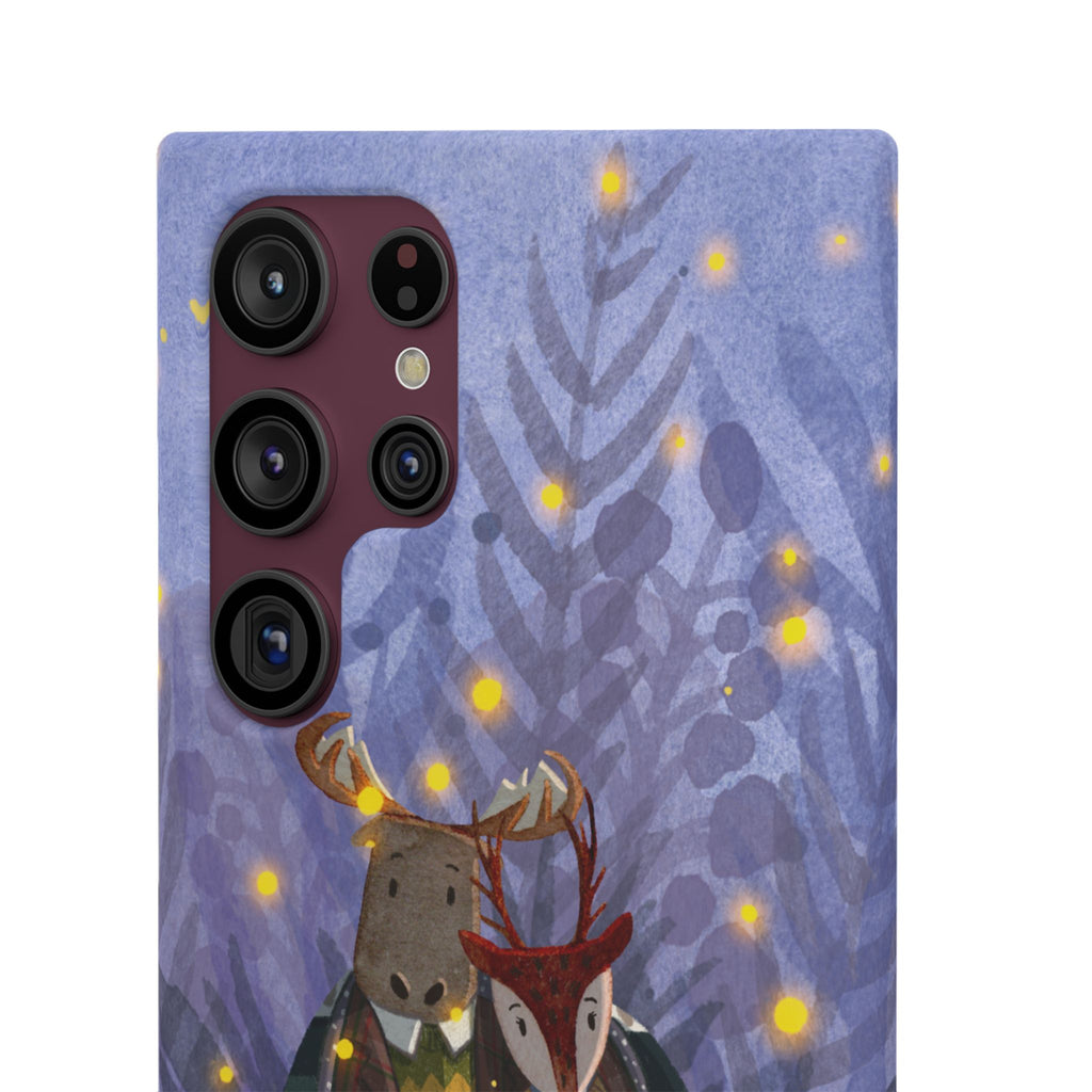 Whimsical Animal Lovers Snap Cases - Cozy Phone Protection, Gift for Nature Lovers, Holiday Decor, Cute Character Design, Animal Couple