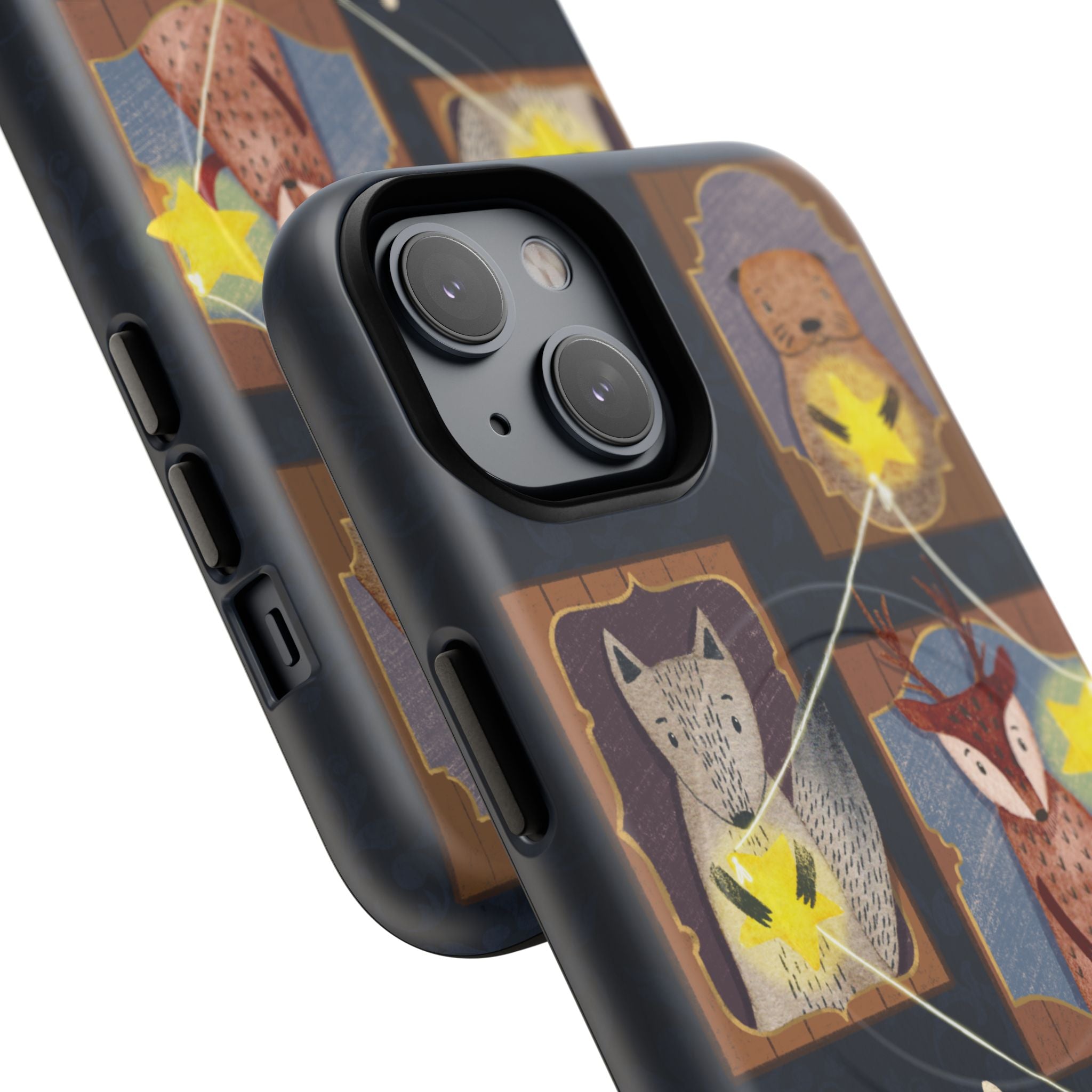 Celestial Animal Stars iPhone Case, Tough Magnetic Cover, Nature Theme, Unique Cute Animal Gifts, iPhone 14 15 16 pro max