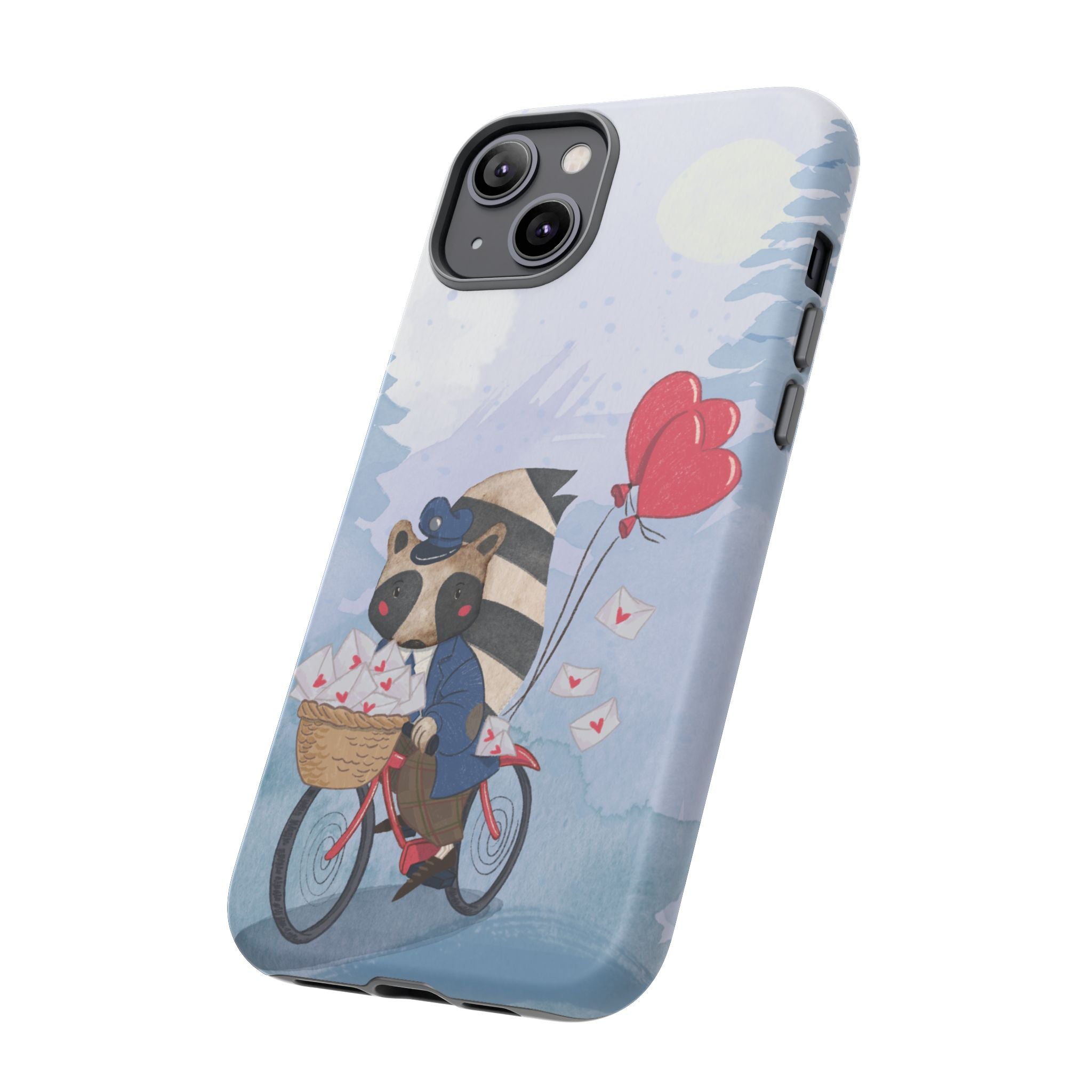 Cute Raccoon Phone Case, Tough Case for Animal Lovers, Valentine's Day Gift, Whimsical Phone Accessory, Gifts for Kids