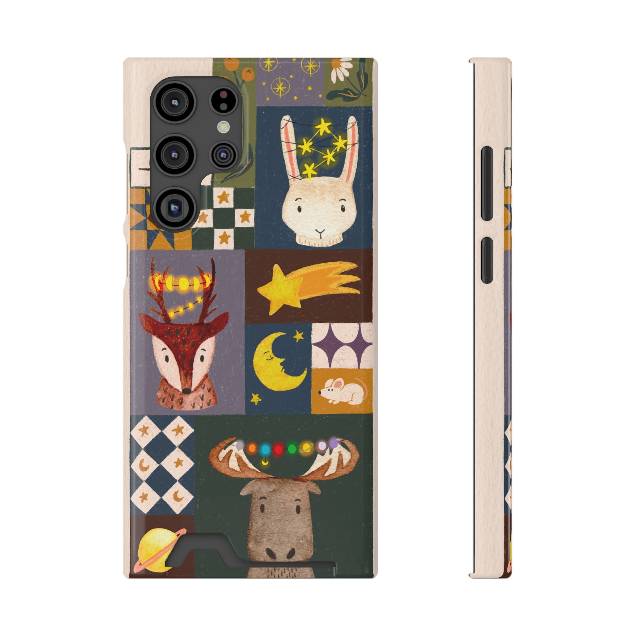 Magical Animal Phone Case with Card Holder - Cute Gift for Animal Lovers, Interesting Phone Accessory, Unique Holiday Gift, Nature-Inspired