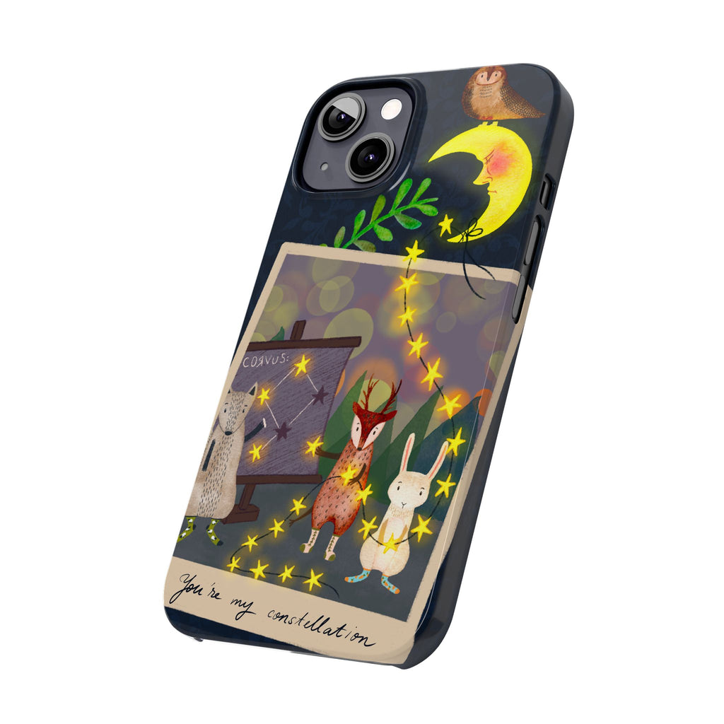 Constellation Friends iPhone Case, Starlit Woodland Photo Cover, Cute Gift for Birthday, Kawaii Design, iPhone 7 8 X XR XS 11 12 13 14 15 16