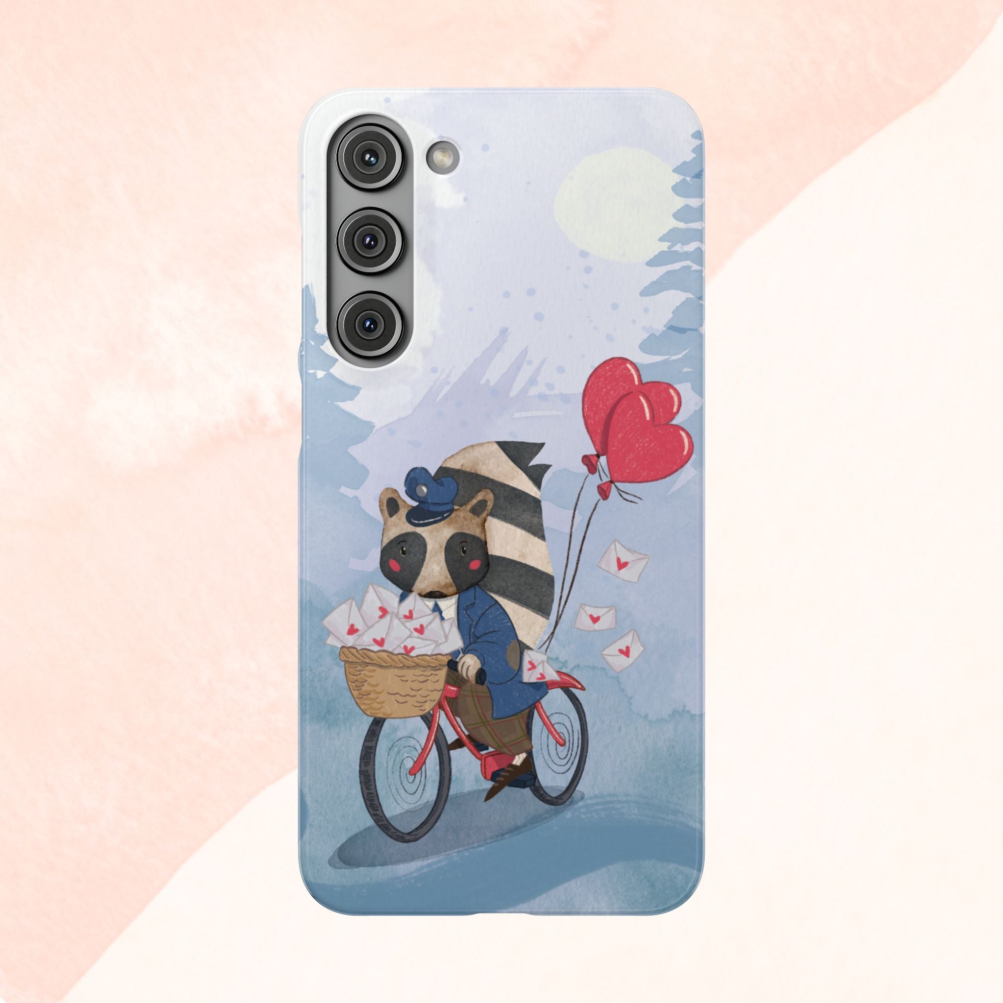 Whimsical Animal Snap Case with Love Balloons, Cute Phone Case, Valentine's Day Gift, Animal Lover Accessory, Creative Phone Cover