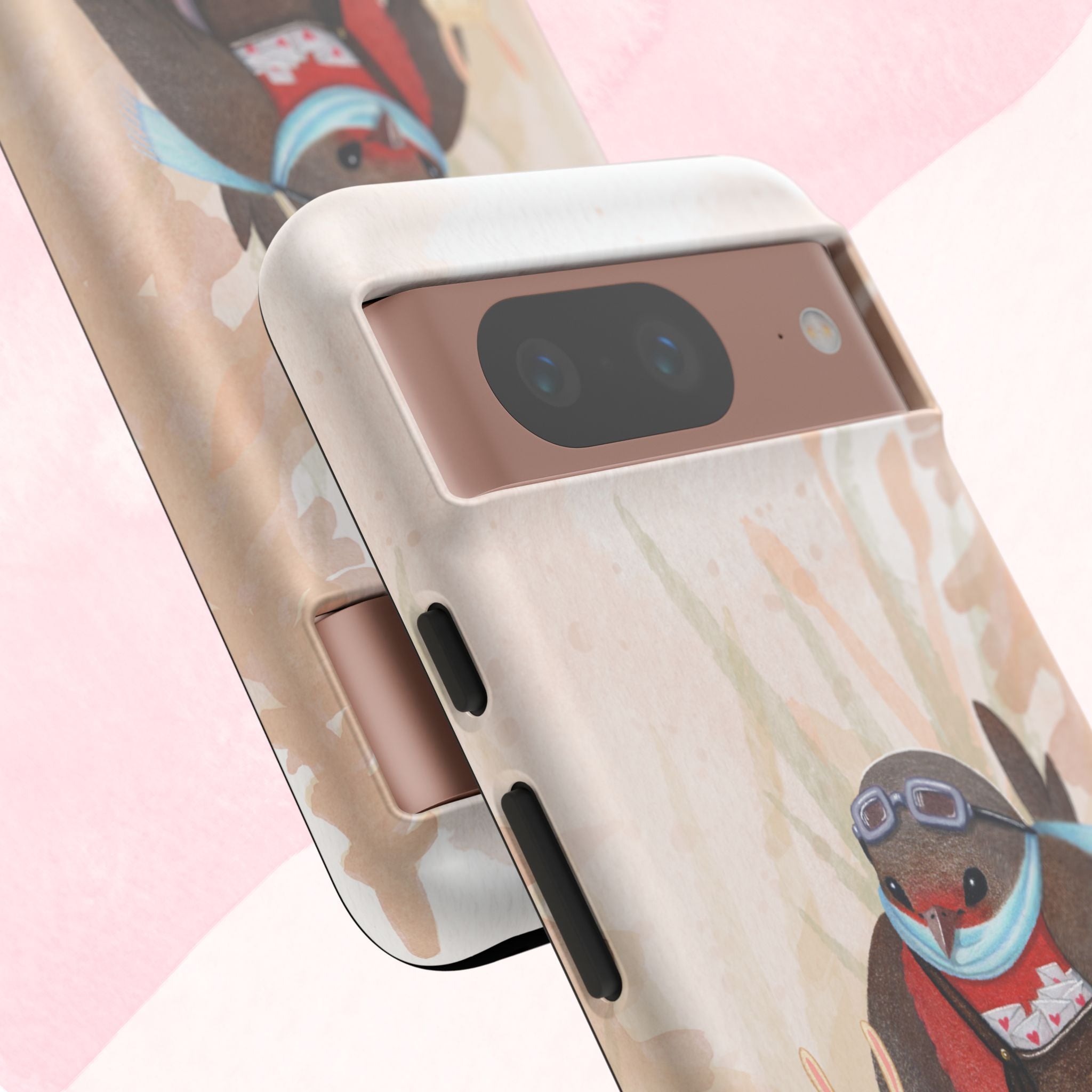 Whimsical Animal Phone Case, Cute Bird and Rabbit Design, Animal Lovers Gift, Nature-Themed Accessory, Eco-Friendly Tech Cover