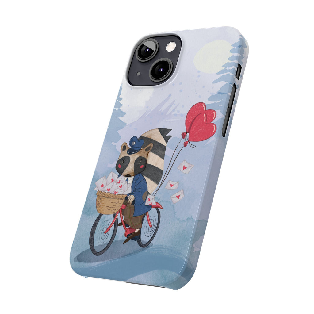 Whimsical Raccoon Slim Phone Case | Cute Animal Design | Perfect for Nature Lovers, Gifts, Birthdays, Valentines Day, Everyday Use