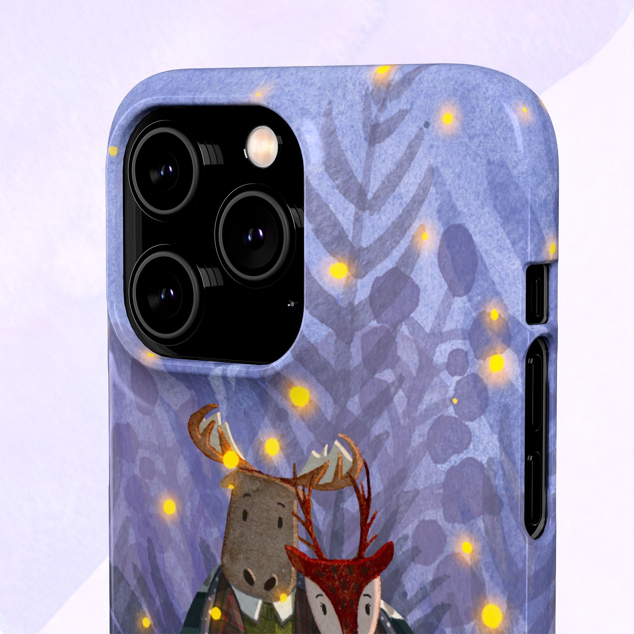Whimsical Animal Lovers Snap Cases - Cozy Phone Protection, Gift for Nature Lovers, Holiday Decor, Cute Character Design, Animal Couple