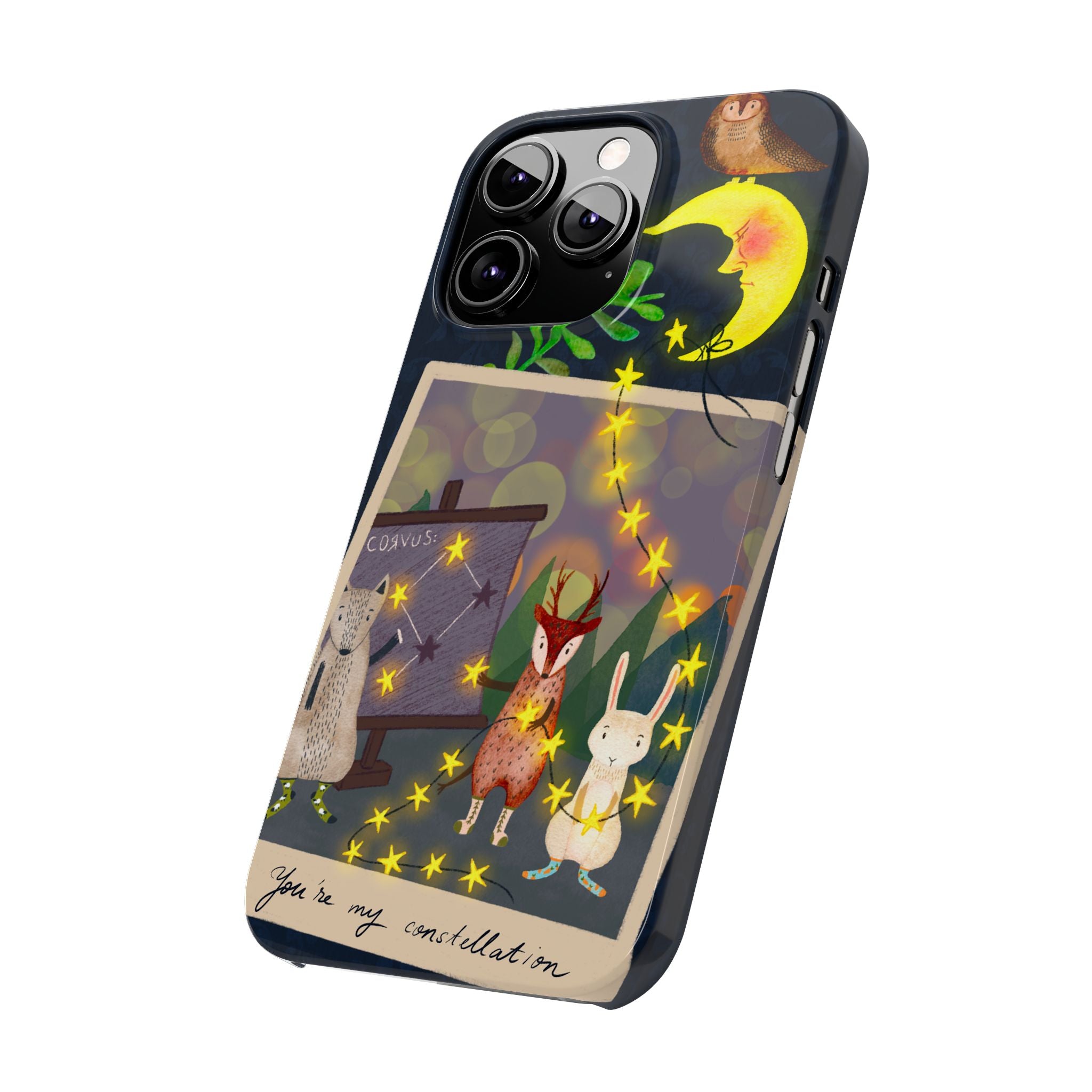 Constellation Friends iPhone Case, Starlit Woodland Photo Cover, Cute Gift for Birthday, Kawaii Design, iPhone 7 8 X XR XS 11 12 13 14 15 16