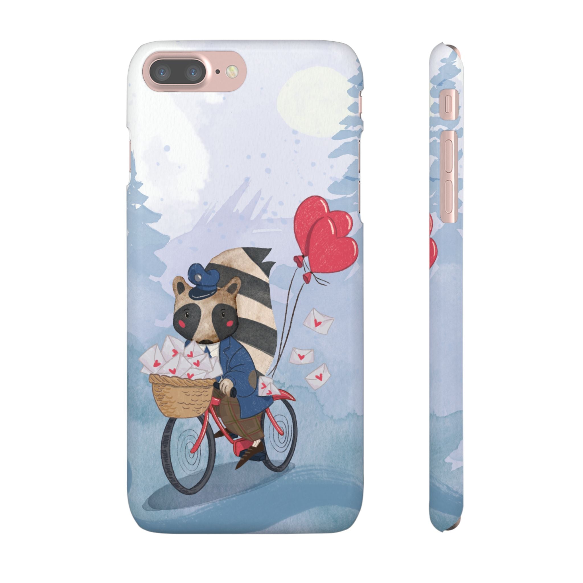 Whimsical Animal Snap Case with Love Balloons, Cute Phone Case, Valentine's Day Gift, Animal Lover Accessory, Creative Phone Cover