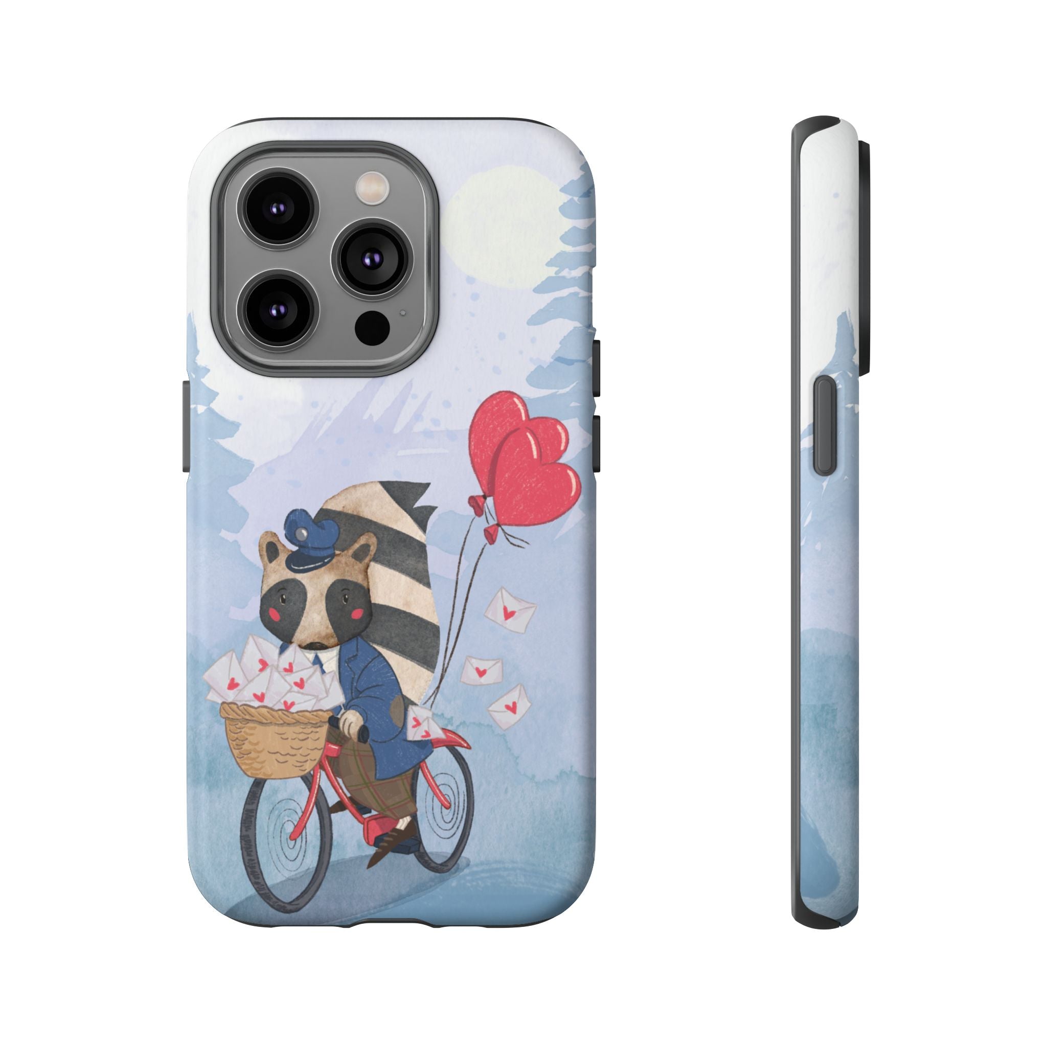 Cute Raccoon Phone Case, Tough Case for Animal Lovers, Valentine's Day Gift, Whimsical Phone Accessory, Gifts for Kids