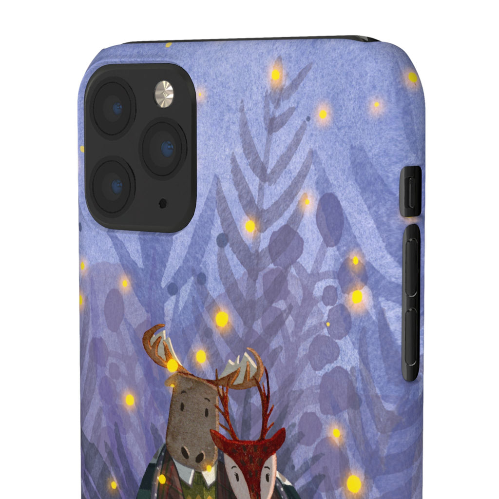 Whimsical Animal Lovers Snap Cases - Cozy Phone Protection, Gift for Nature Lovers, Holiday Decor, Cute Character Design, Animal Couple