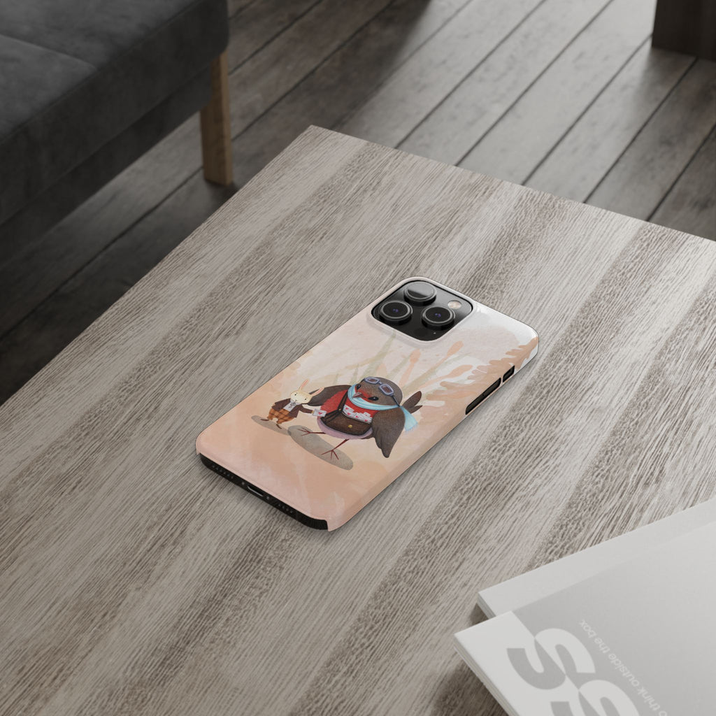 Whimsical Animal Slim Phone Cases - Cute Bird and Rabbit Design, Perfect for Animal Lovers, Gifts for Kids and Teens, Ideal for Birthdays,