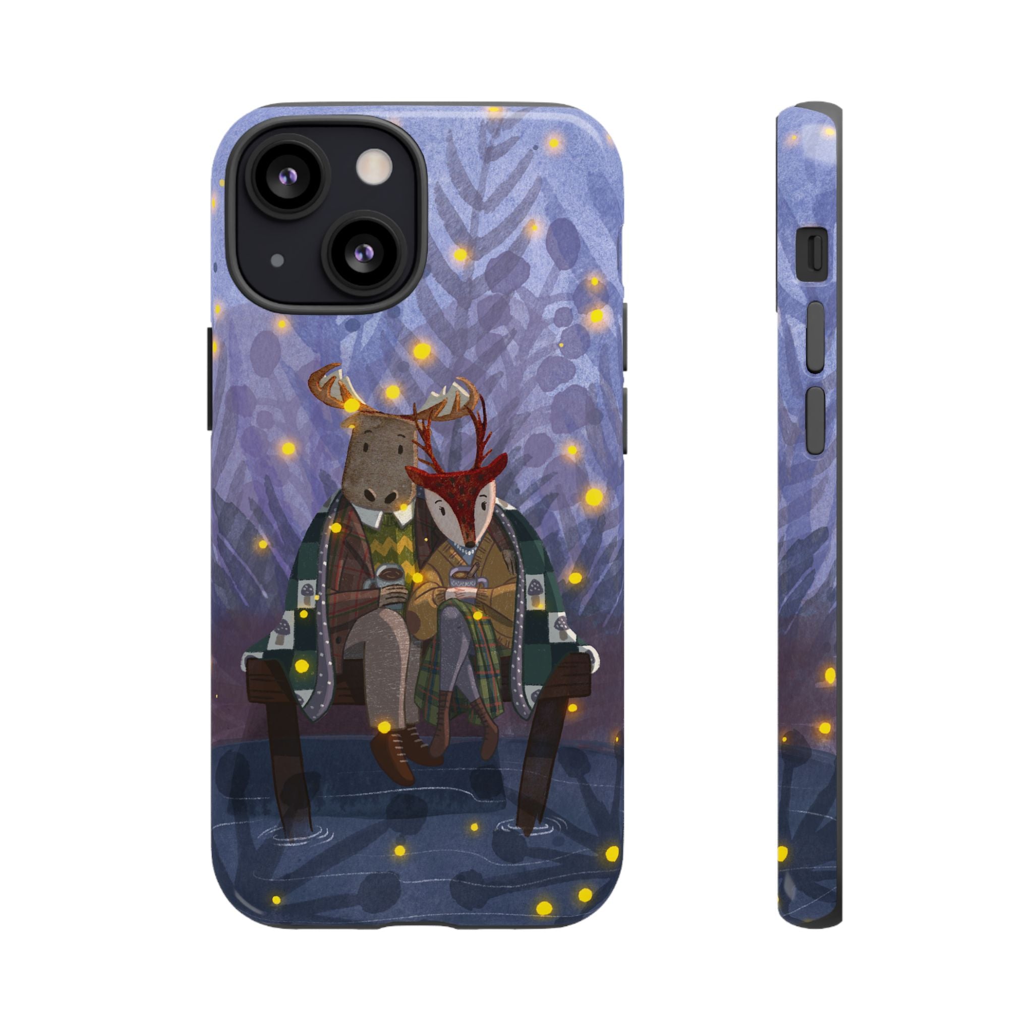 Cozy Couple Phone Case, Cute Animal Lovers Gift, Nature Aesthetic, Perfect for Holidays, Personalized Phone Accessories, Gift for Her