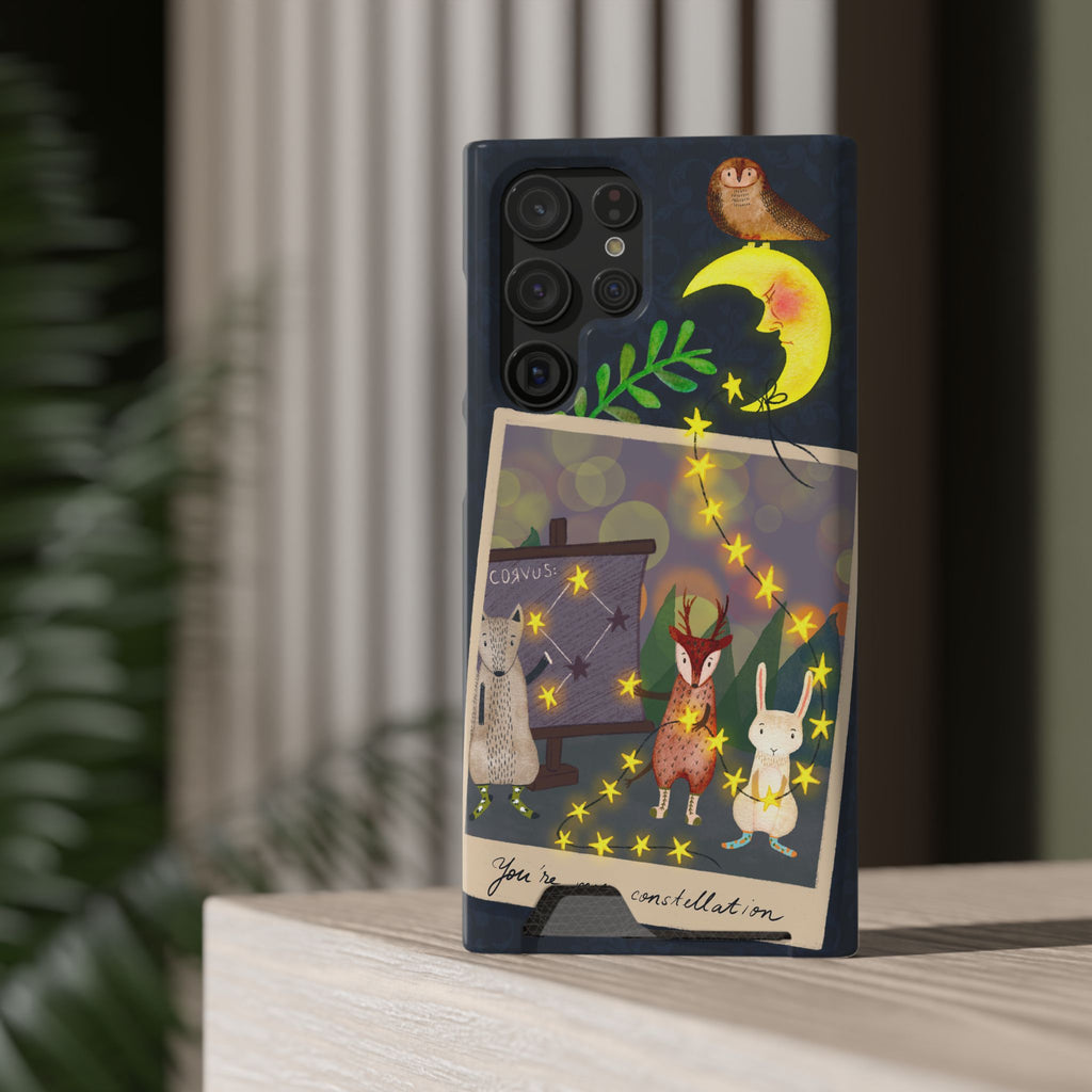 Woodland Astronomy Class Phone Case - Whimsical Forest Animals Learning Constellations - Cute iPhone 13/Samsung Case