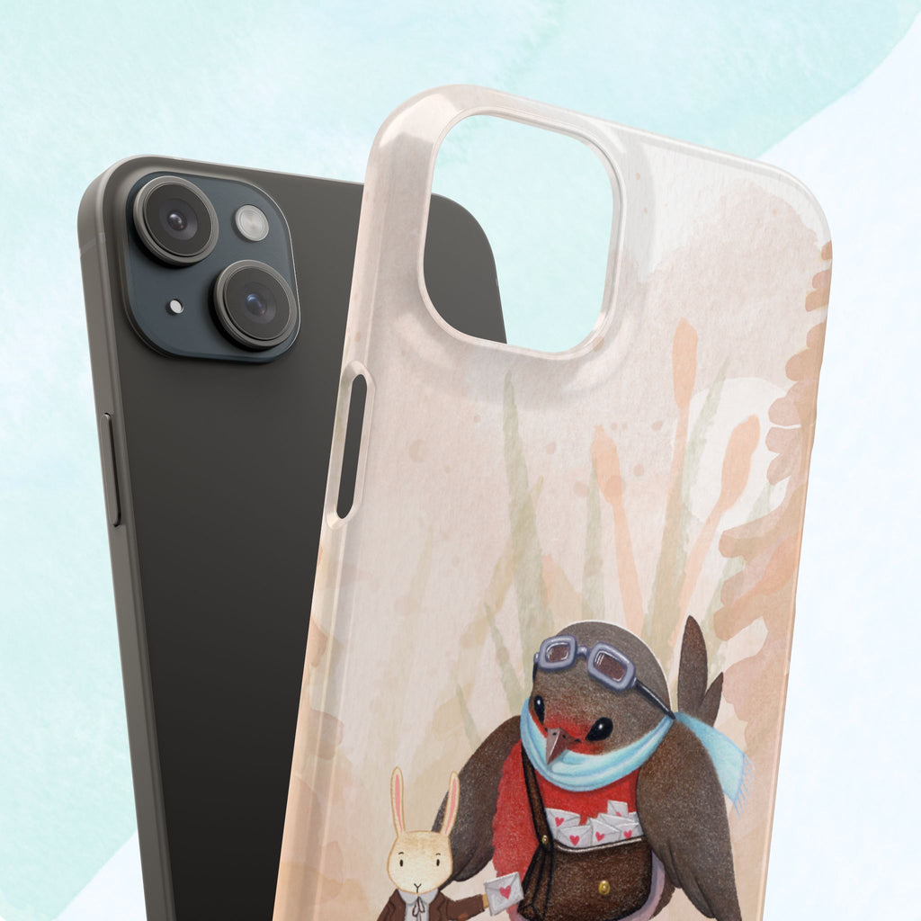 Whimsical Animal Snap Cases, Cute Phone Case, Handmade Bird and Bunny Design, Gift for Animal Lovers, Unique Smartphone Cover