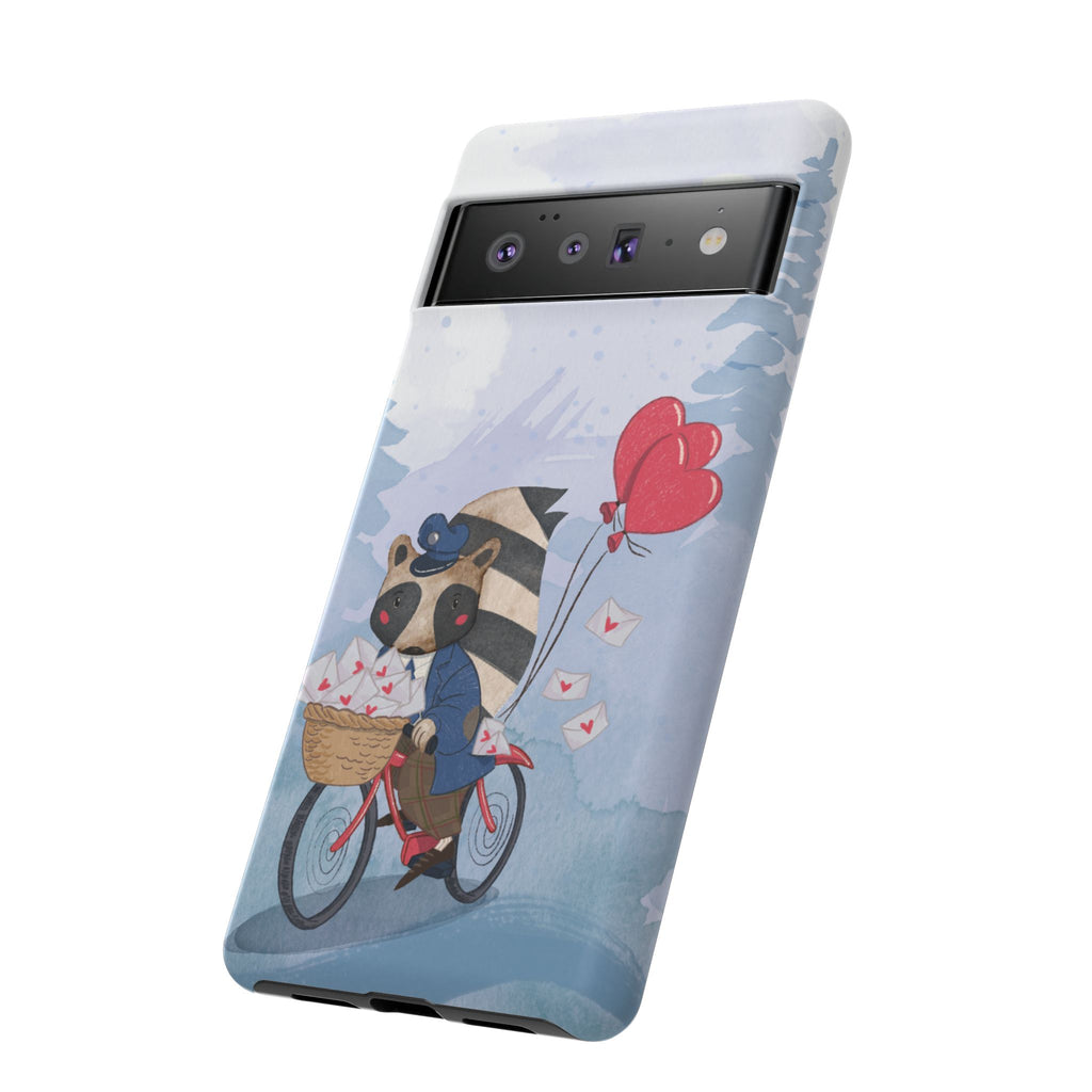 Cute Raccoon Phone Case, Tough Case for Animal Lovers, Valentine's Day Gift, Whimsical Phone Accessory, Gifts for Kids
