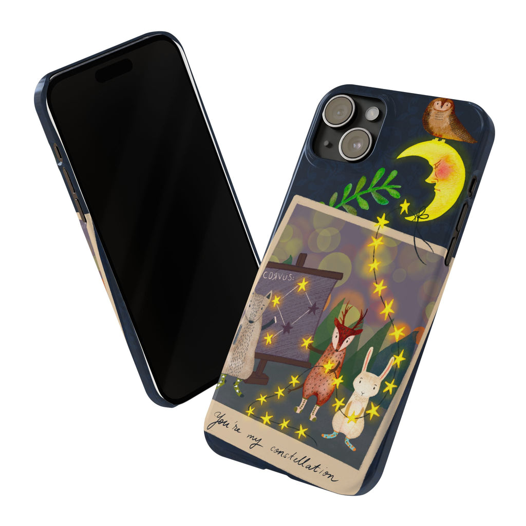 Constellation Friends iPhone Case, Starlit Woodland Photo Cover, Cute Gift for Birthday, Kawaii Design, iPhone 7 8 X XR XS 11 12 13 14 15 16