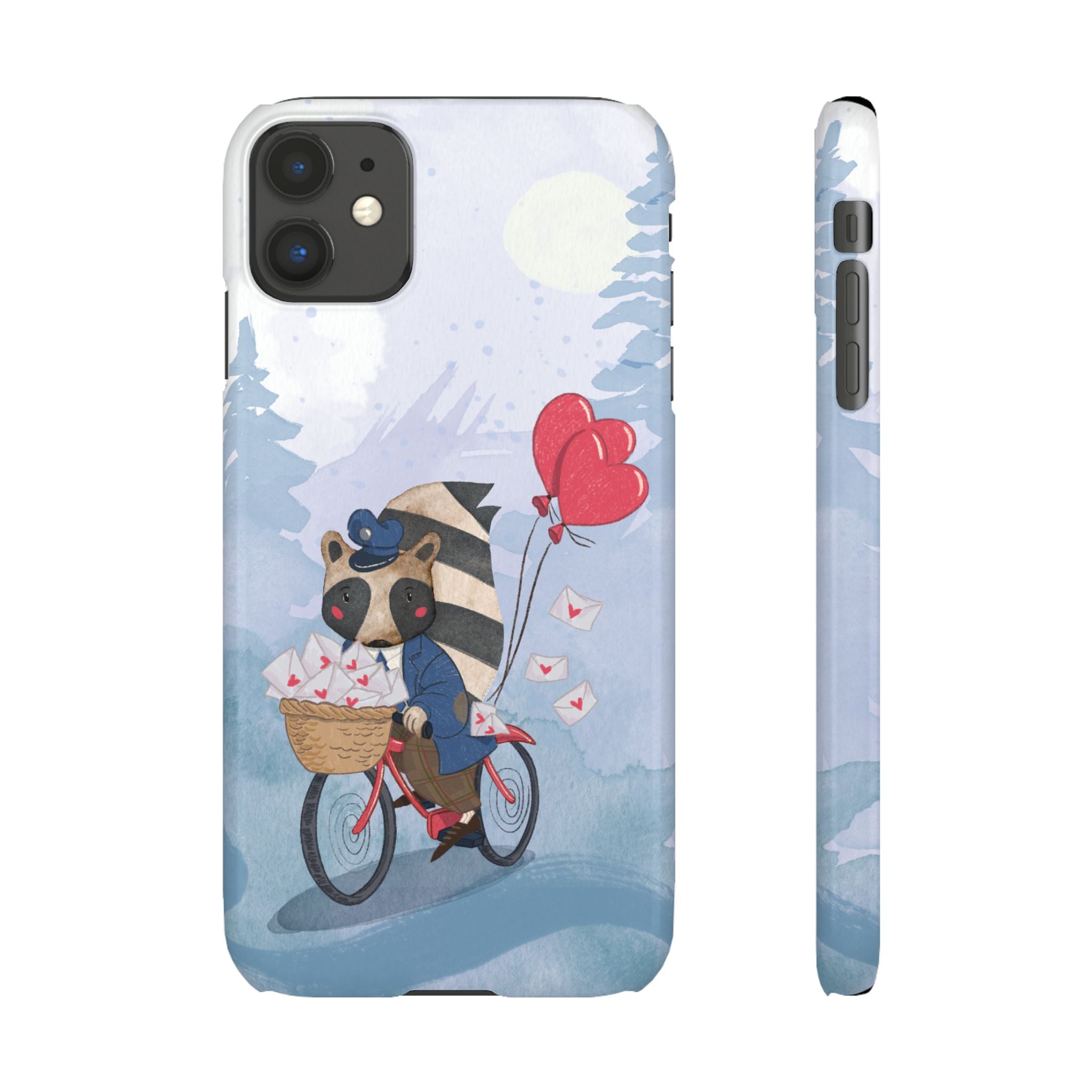 Whimsical Animal Snap Case with Love Balloons, Cute Phone Case, Valentine's Day Gift, Animal Lover Accessory, Creative Phone Cover