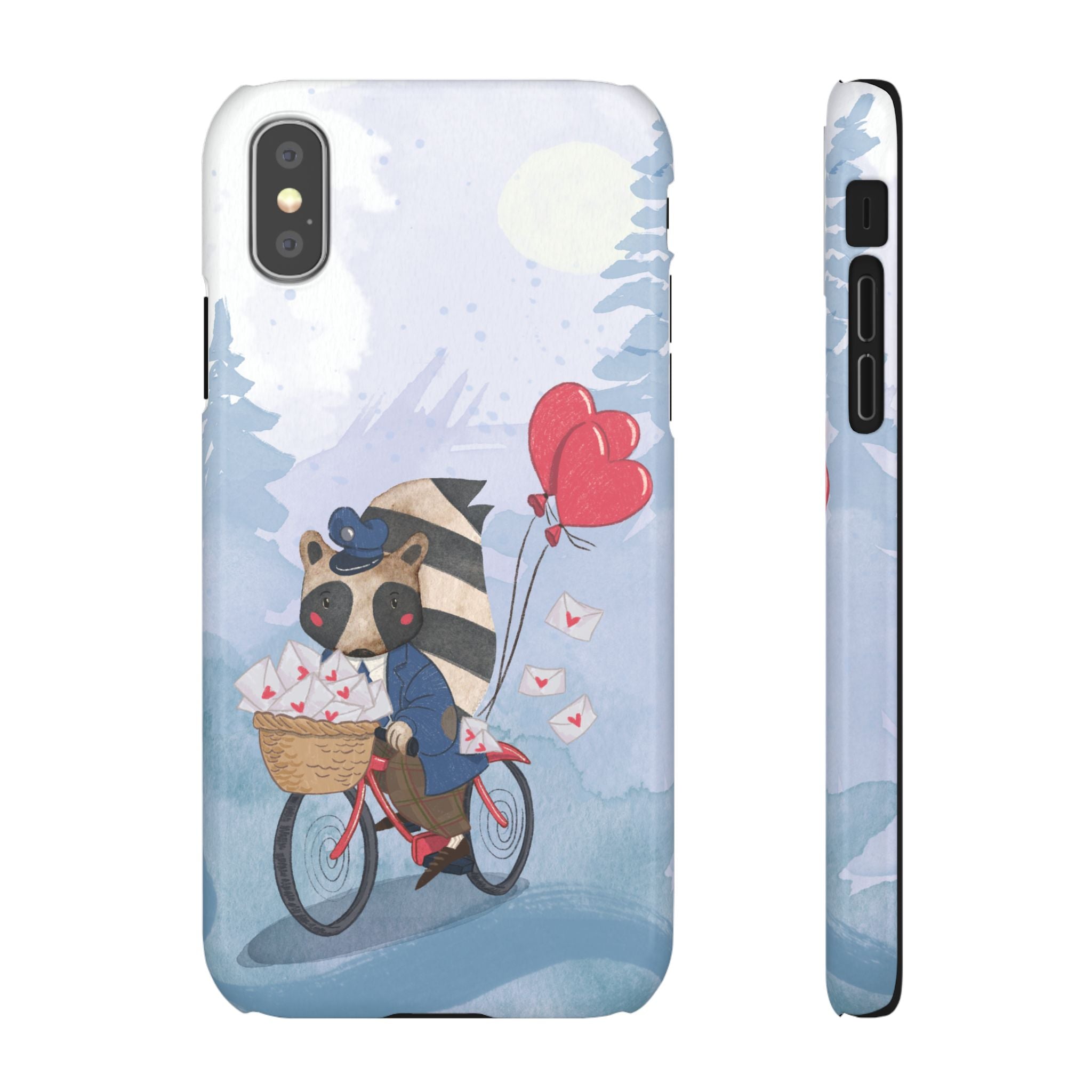 Whimsical Animal Snap Case with Love Balloons, Cute Phone Case, Valentine's Day Gift, Animal Lover Accessory, Creative Phone Cover