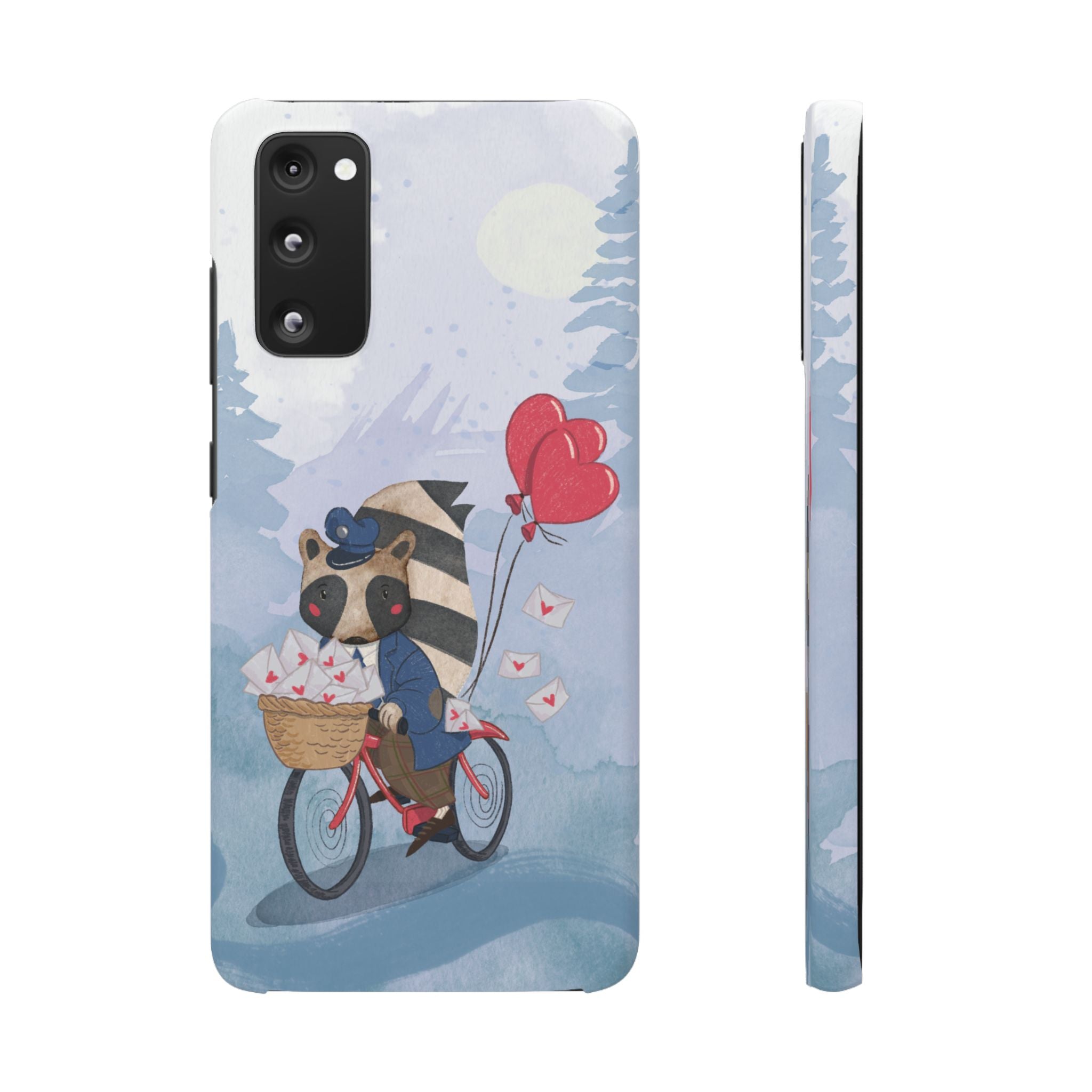 Whimsical Animal Snap Case with Love Balloons, Cute Phone Case, Valentine's Day Gift, Animal Lover Accessory, Creative Phone Cover