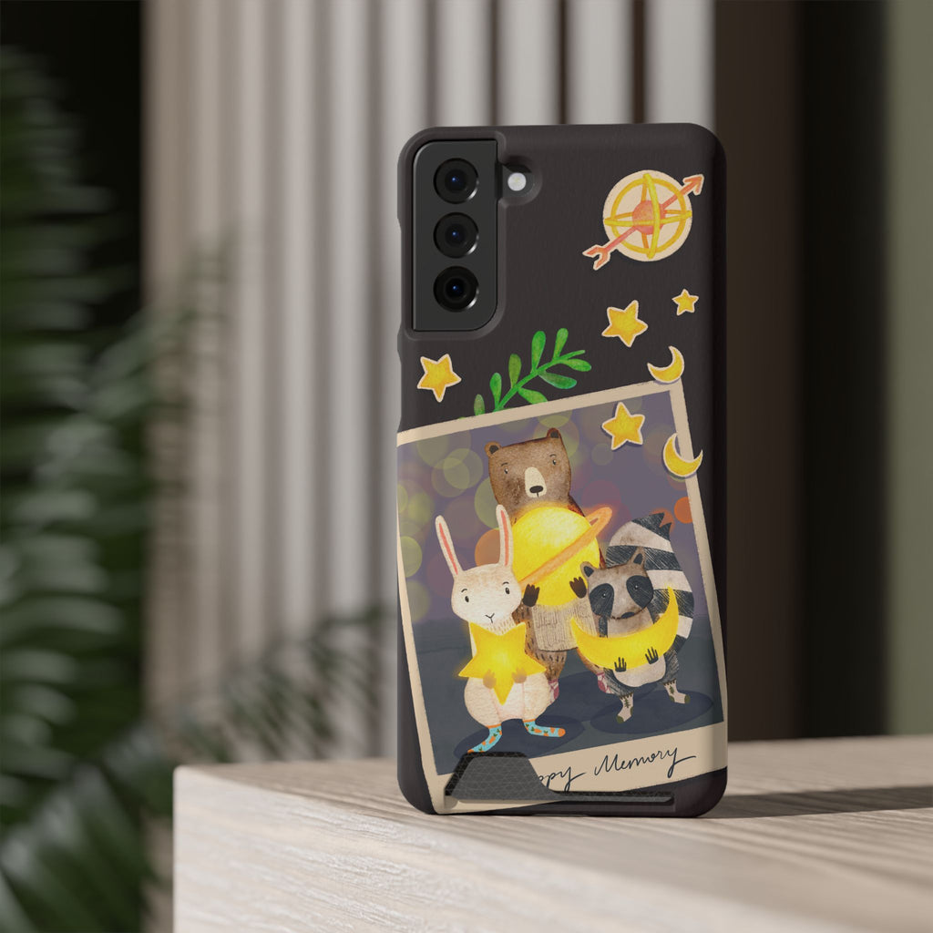 Whimsical Phone Case with Card Holder - Cute Animal Friends Design, Perfect Gift for Animal Lovers, Birthday, Everyday Use, Cute Accessory