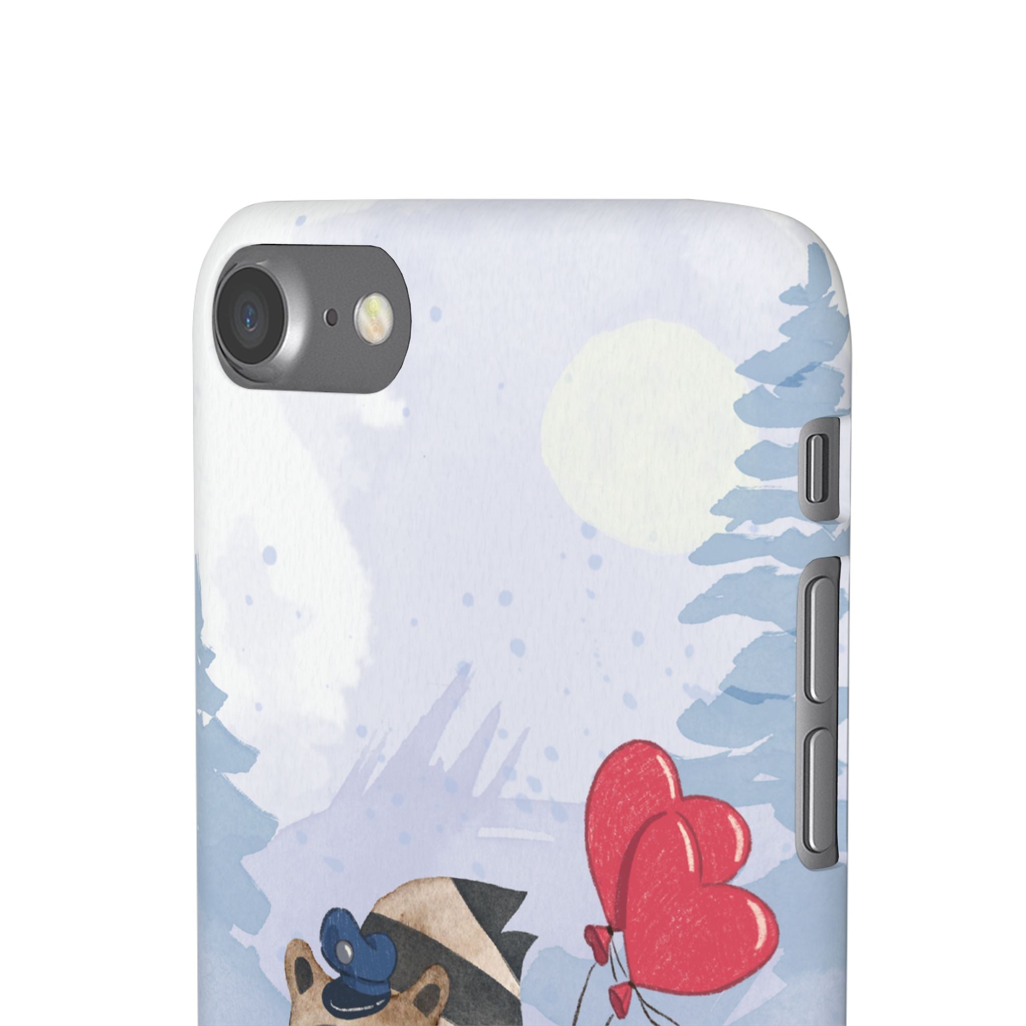 Whimsical Animal Snap Case with Love Balloons, Cute Phone Case, Valentine's Day Gift, Animal Lover Accessory, Creative Phone Cover