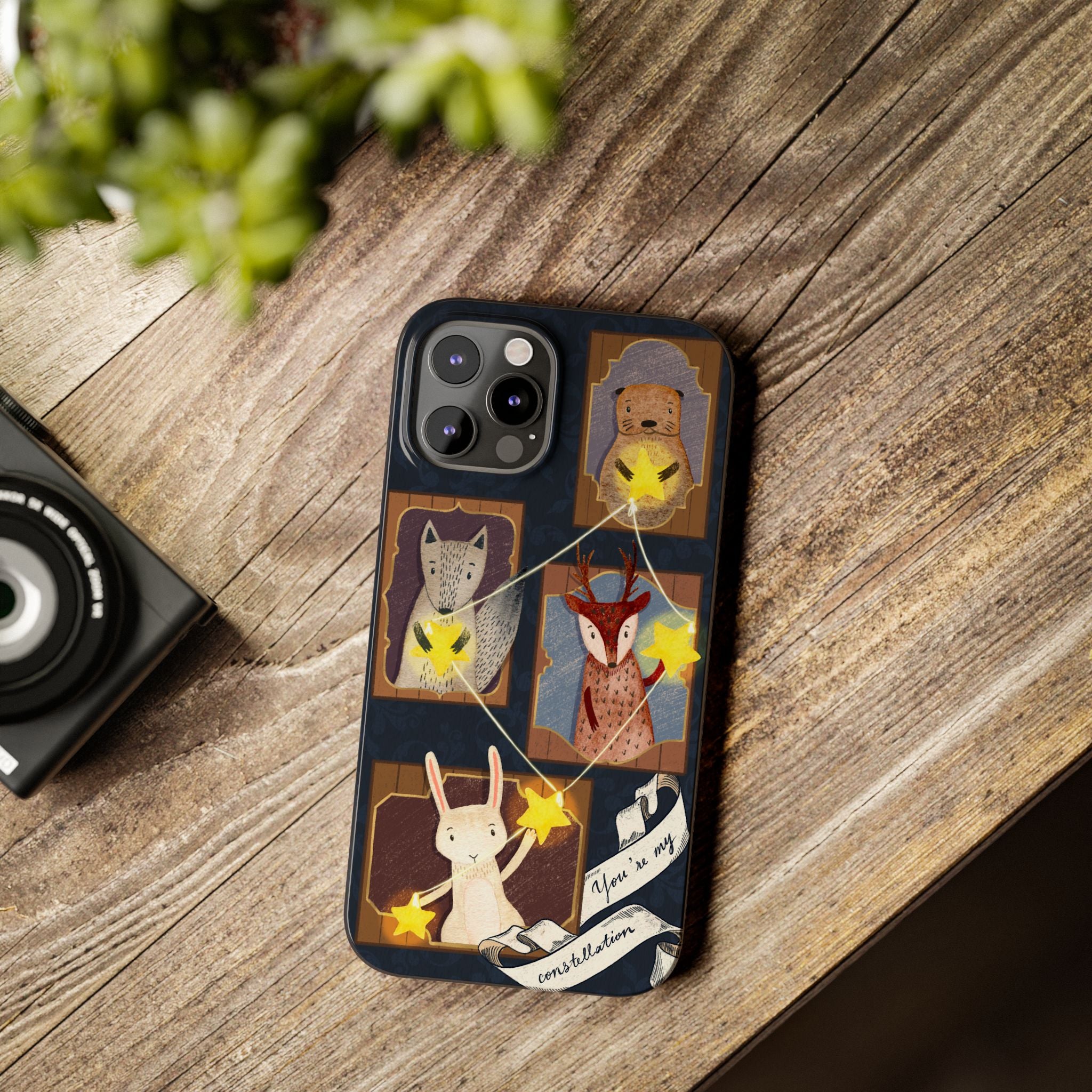 Constellation Friends Slim Case, Woodland Portrait iPhone Cover, Star Collector Design, Cute Kawaii Gift, Phone 8 9 X XR 11 12 13 14 15 16