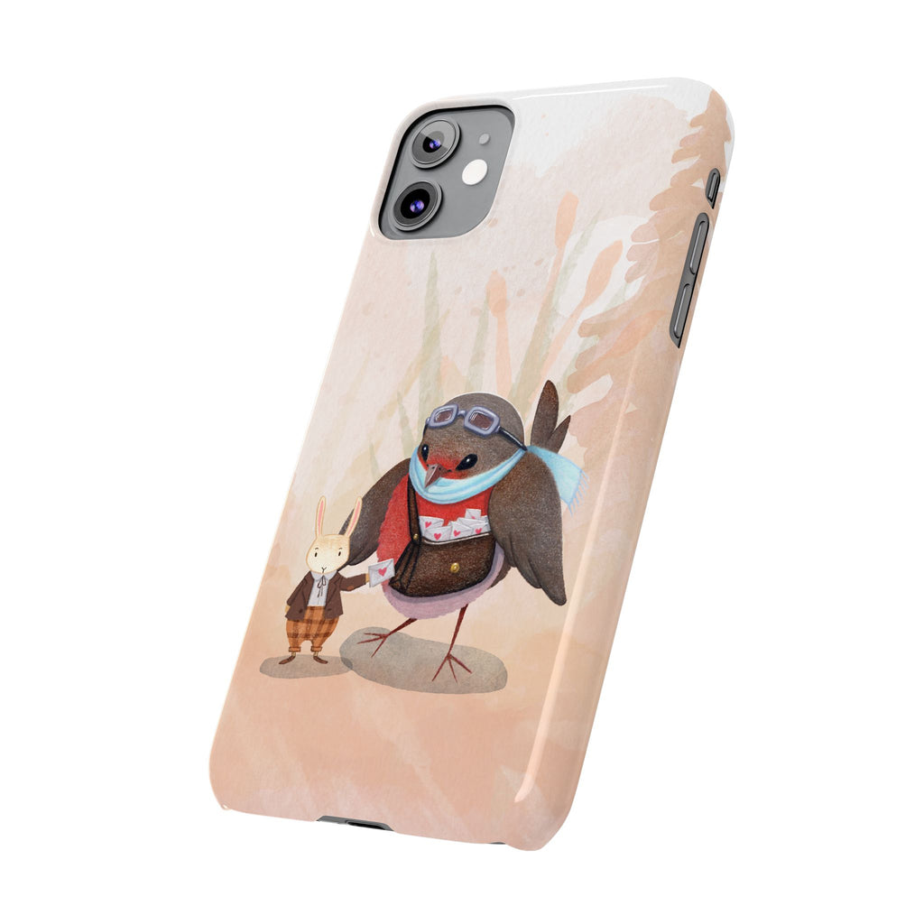 Whimsical Animal Slim Phone Cases - Cute Bird and Rabbit Design, Perfect for Animal Lovers, Gifts for Kids and Teens, Ideal for Birthdays,