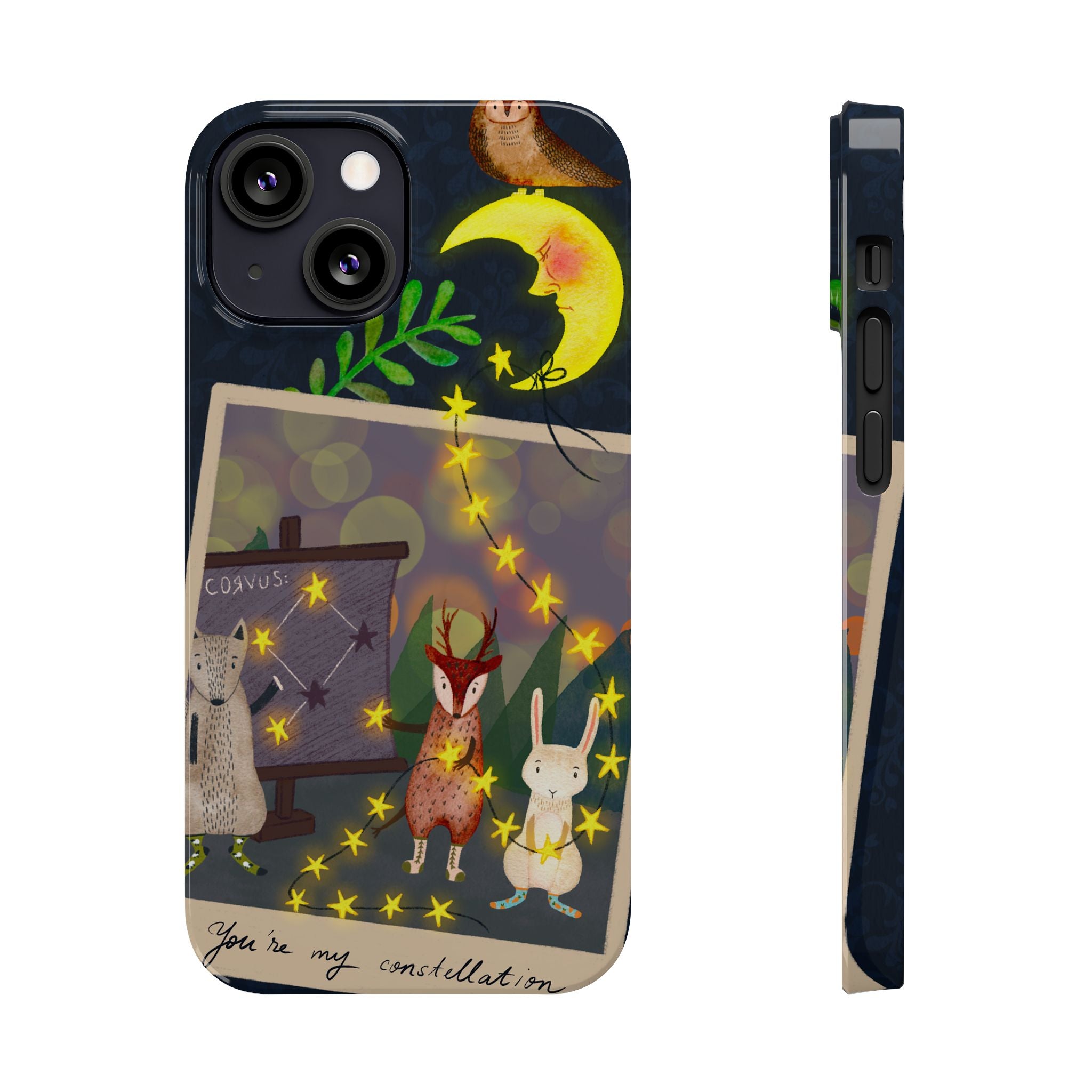 Constellation Friends iPhone Case, Starlit Woodland Photo Cover, Cute Gift for Birthday, Kawaii Design, iPhone 7 8 X XR XS 11 12 13 14 15 16
