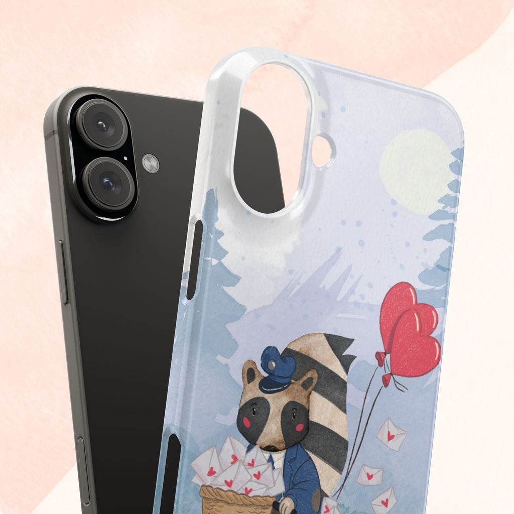 Whimsical Raccoon Slim Phone Case | Cute Animal Design | Perfect for Nature Lovers, Gifts, Birthdays, Valentines Day, Everyday Use