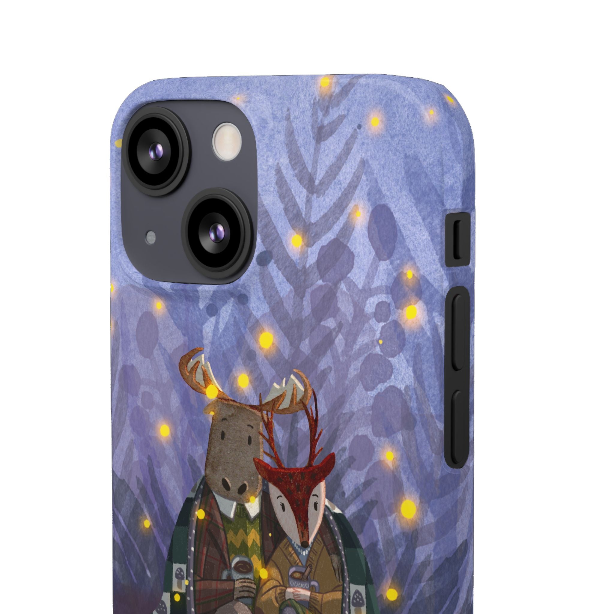 Whimsical Animal Lovers Snap Cases - Cozy Phone Protection, Gift for Nature Lovers, Holiday Decor, Cute Character Design, Animal Couple