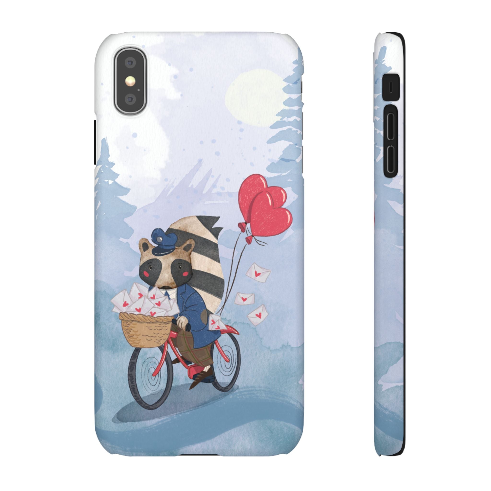Whimsical Animal Snap Case with Love Balloons, Cute Phone Case, Valentine's Day Gift, Animal Lover Accessory, Creative Phone Cover