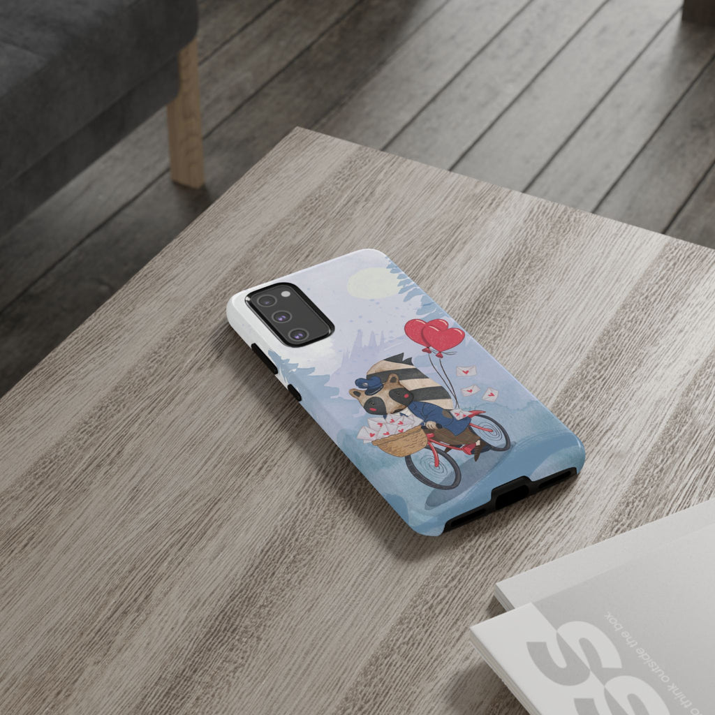 Cute Raccoon Phone Case, Tough Case for Animal Lovers, Valentine's Day Gift, Whimsical Phone Accessory, Gifts for Kids