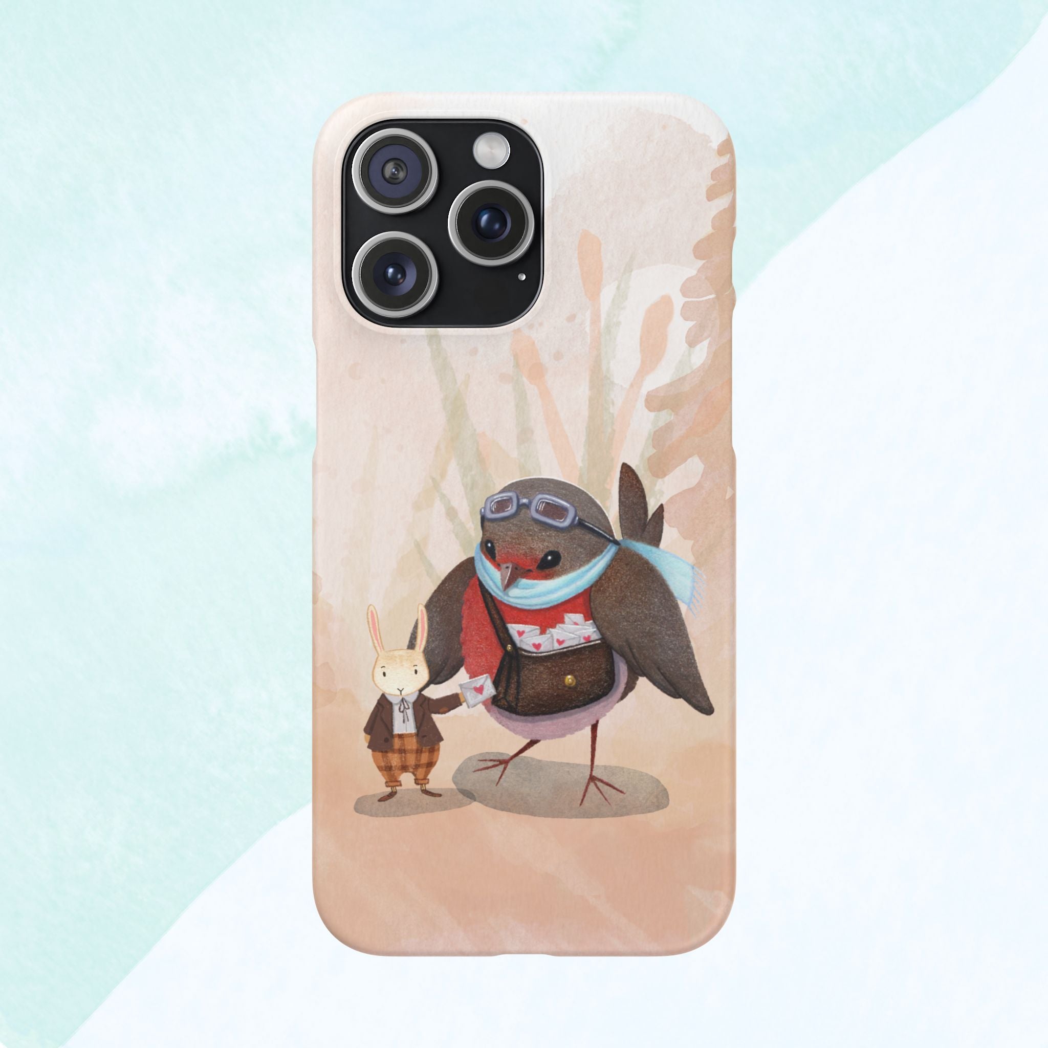 Whimsical Animal Snap Cases, Cute Phone Case, Handmade Bird and Bunny Design, Gift for Animal Lovers, Unique Smartphone Cover