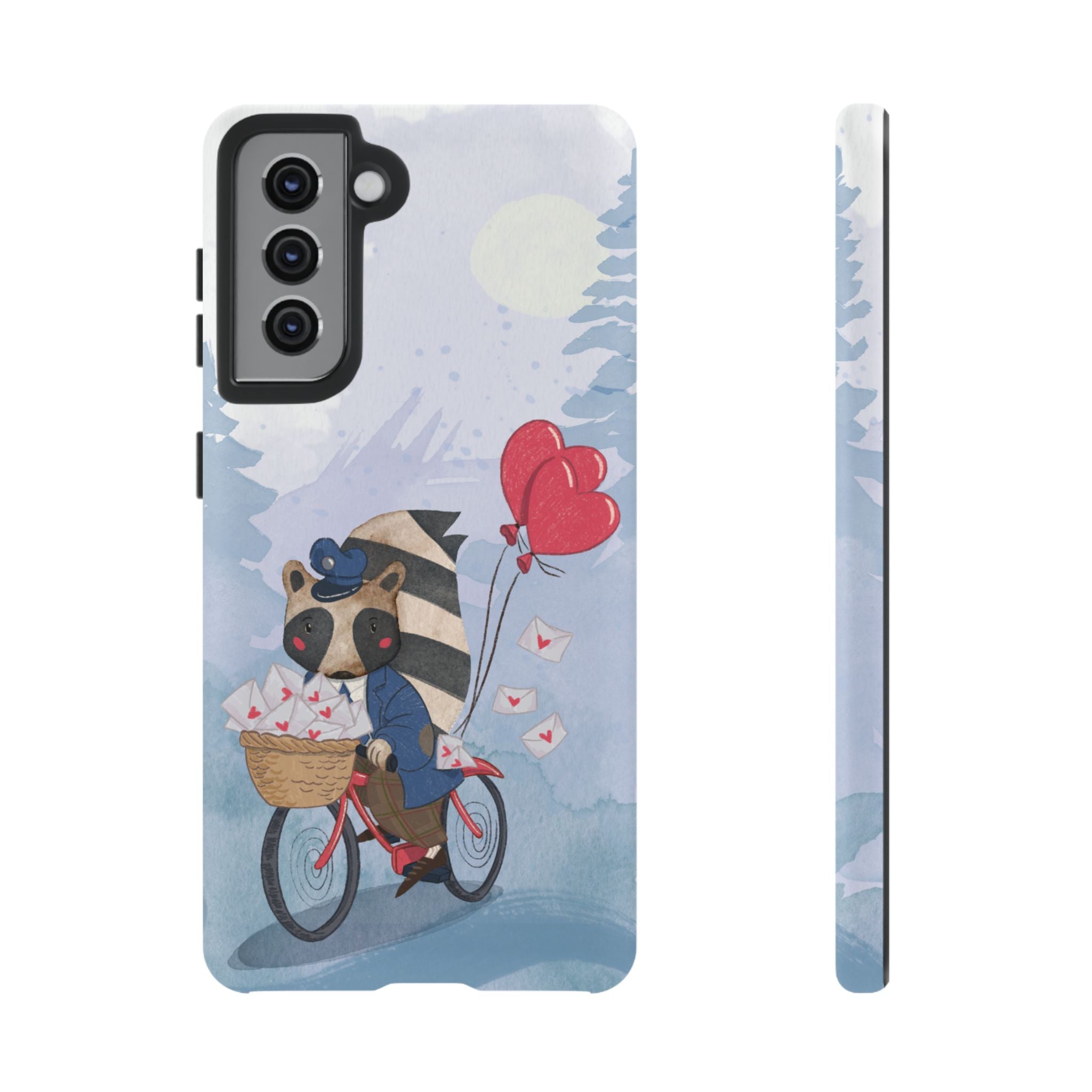 Cute Raccoon Phone Case, Tough Case for Animal Lovers, Valentine's Day Gift, Whimsical Phone Accessory, Gifts for Kids