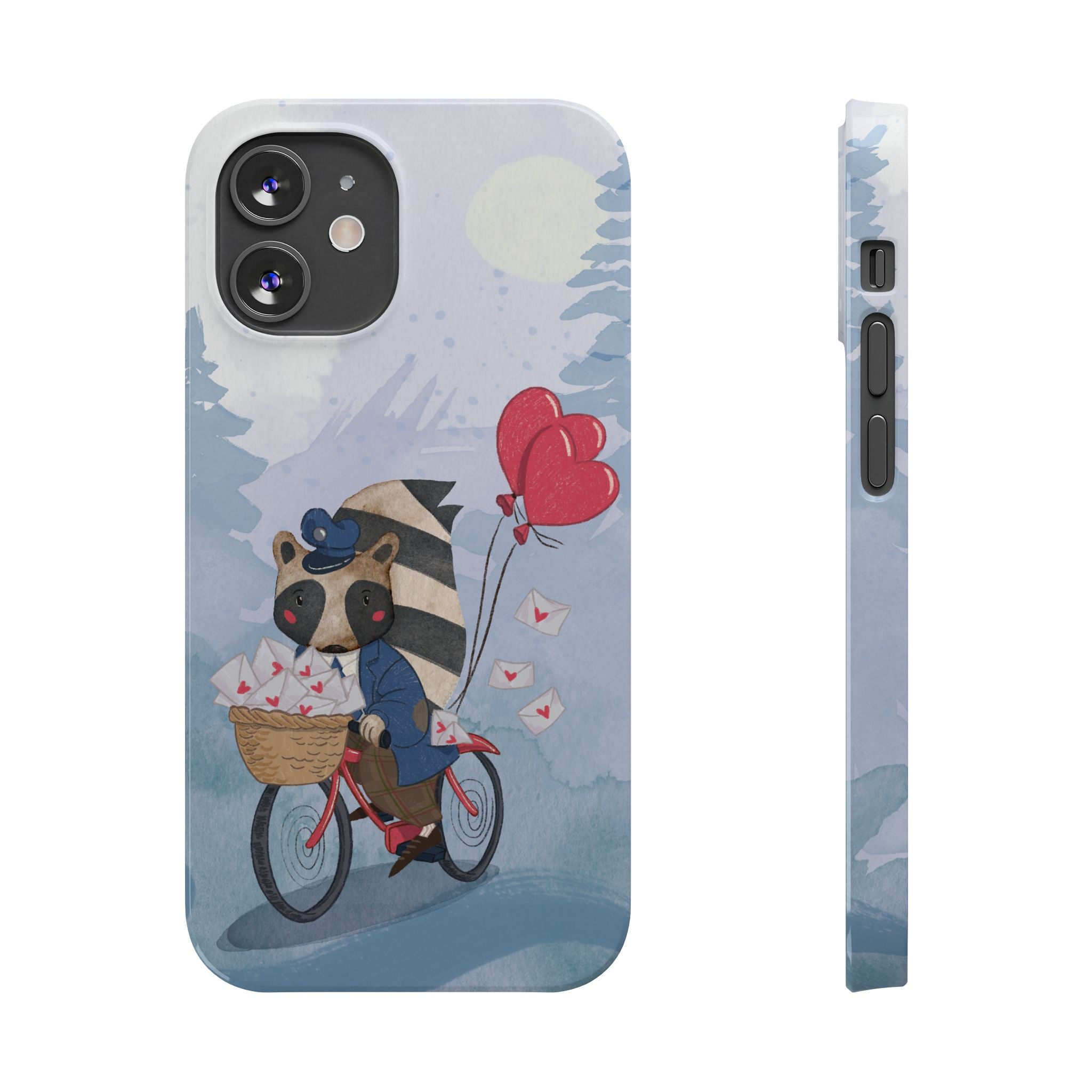 Whimsical Raccoon Slim Phone Case | Cute Animal Design | Perfect for Nature Lovers, Gifts, Birthdays, Valentines Day, Everyday Use
