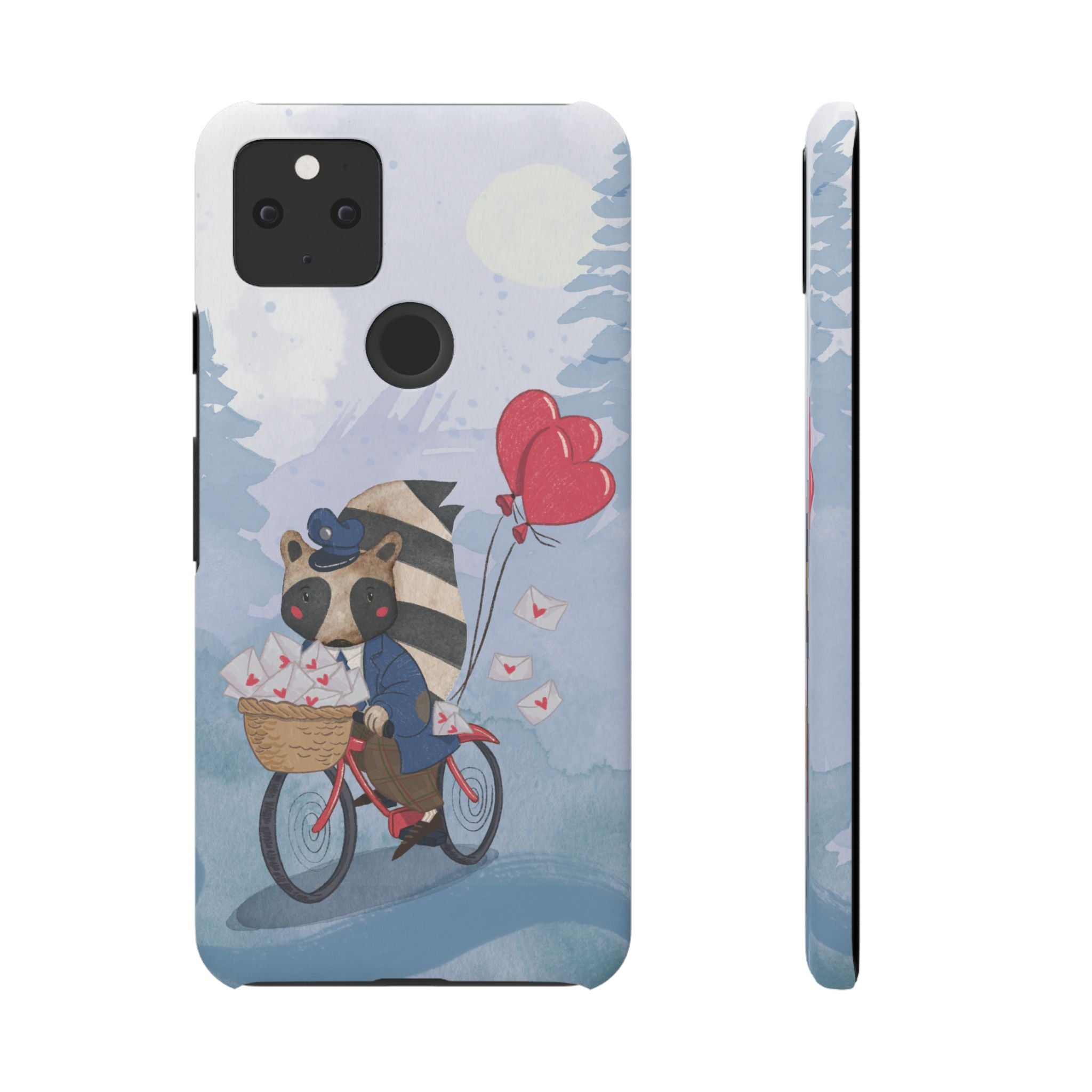 Whimsical Animal Snap Case with Love Balloons, Cute Phone Case, Valentine's Day Gift, Animal Lover Accessory, Creative Phone Cover