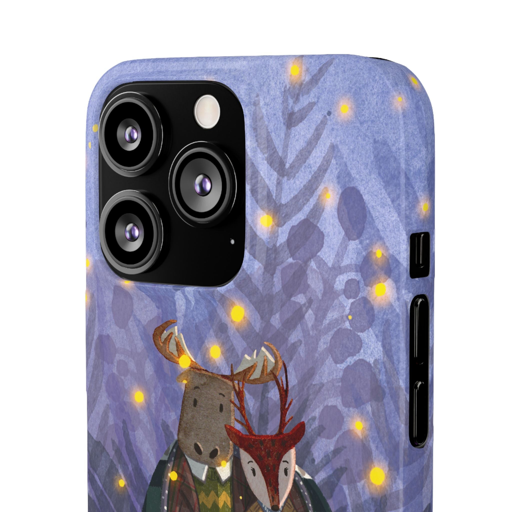 Whimsical Animal Lovers Snap Cases - Cozy Phone Protection, Gift for Nature Lovers, Holiday Decor, Cute Character Design, Animal Couple