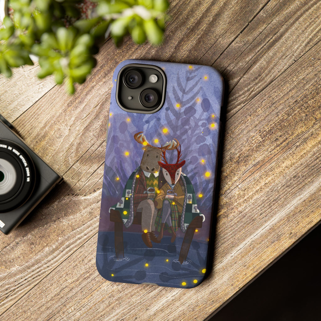 Cozy Couple Phone Case, Cute Animal Lovers Gift, Nature Aesthetic, Perfect for Holidays, Personalized Phone Accessories, Gift for Her