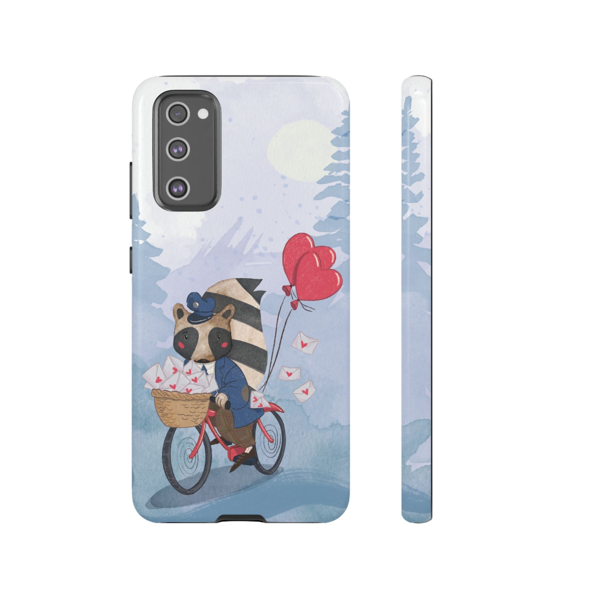 Cute Raccoon Phone Case, Tough Case for Animal Lovers, Valentine's Day Gift, Whimsical Phone Accessory, Gifts for Kids