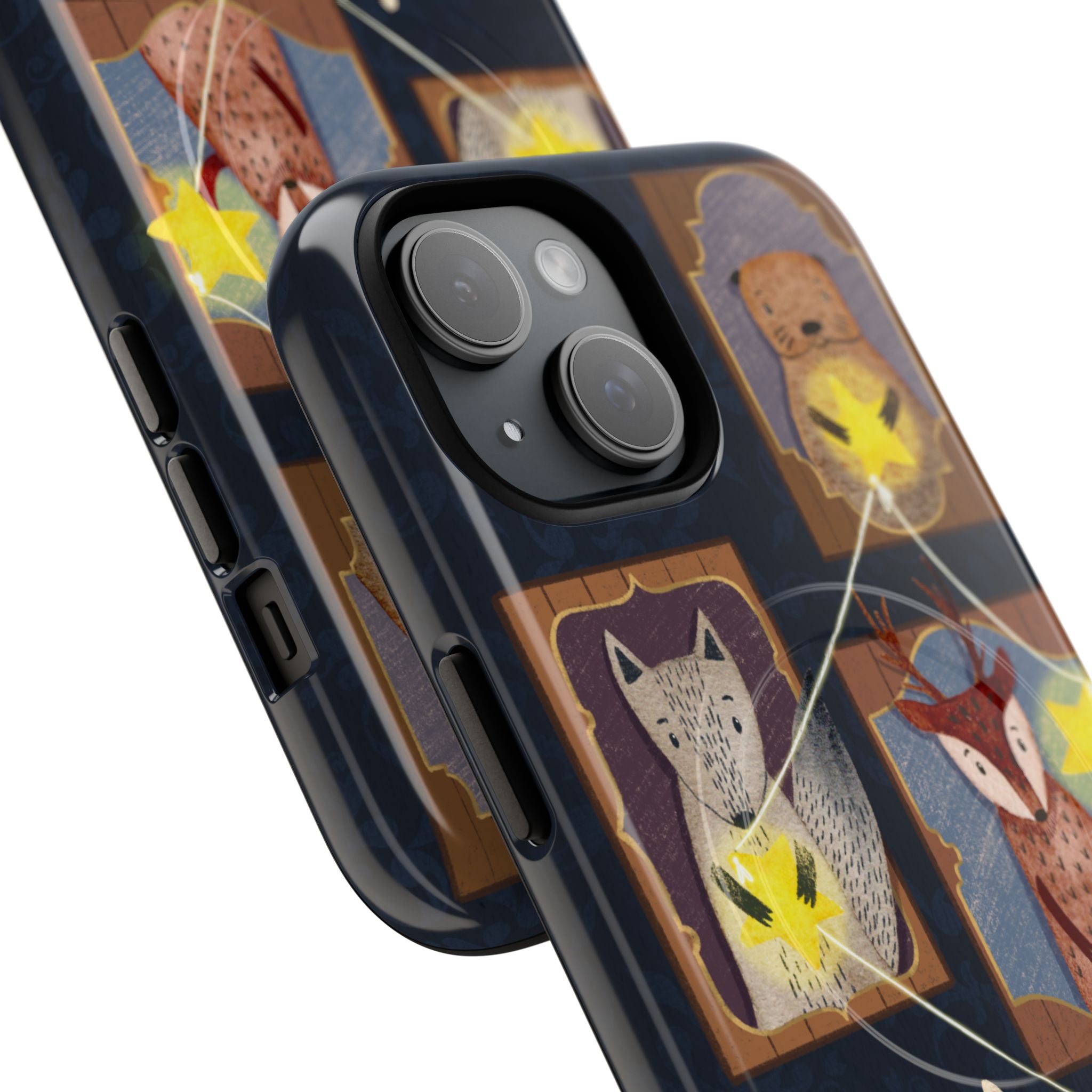 Celestial Animal Stars iPhone Case, Tough Magnetic Cover, Nature Theme, Unique Cute Animal Gifts, iPhone 14 15 16 pro max