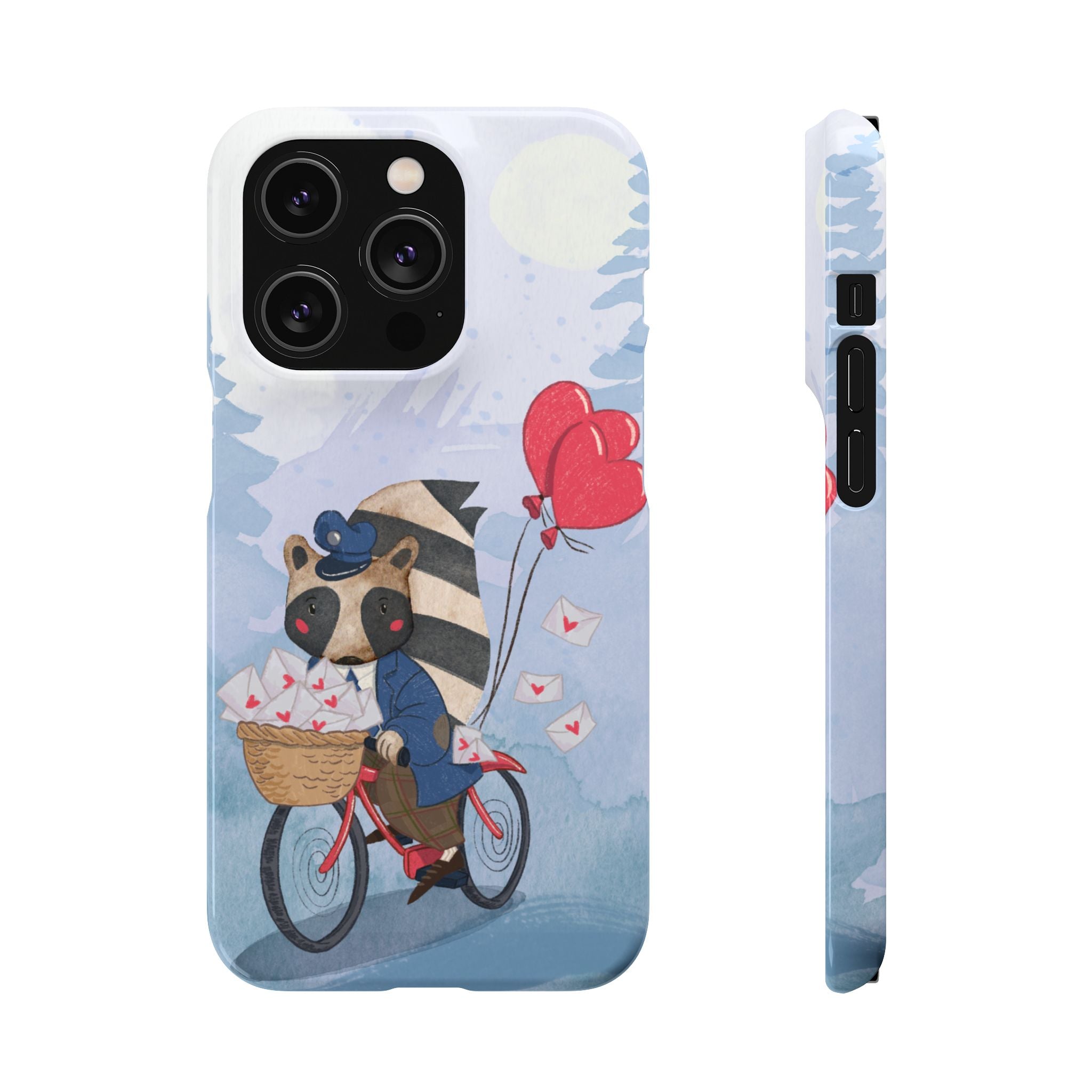 Whimsical Animal Snap Case with Love Balloons, Cute Phone Case, Valentine's Day Gift, Animal Lover Accessory, Creative Phone Cover