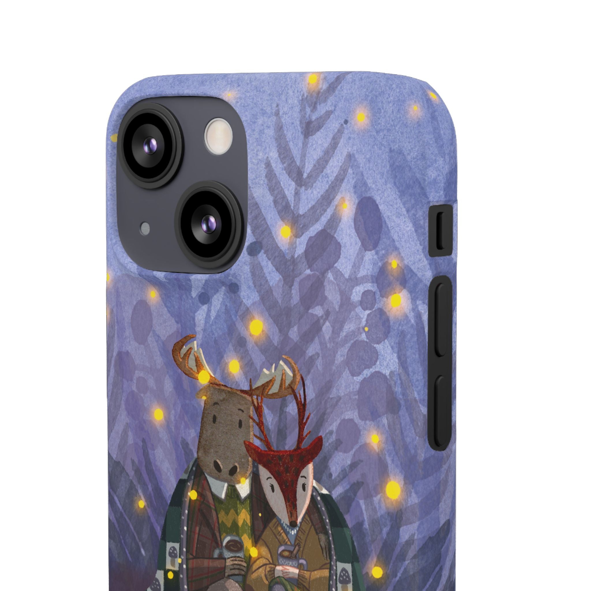Whimsical Animal Lovers Snap Cases - Cozy Phone Protection, Gift for Nature Lovers, Holiday Decor, Cute Character Design, Animal Couple