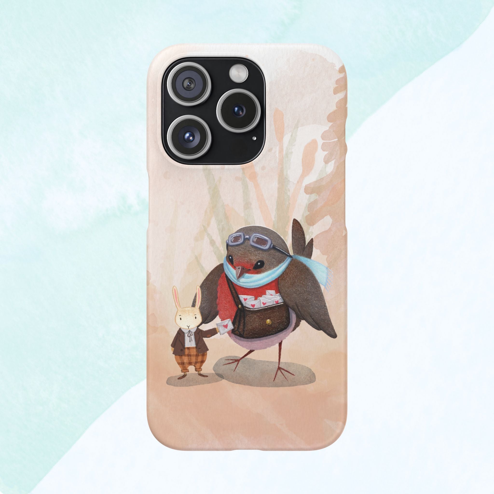 Whimsical Animal Snap Cases, Cute Phone Case, Handmade Bird and Bunny Design, Gift for Animal Lovers, Unique Smartphone Cover