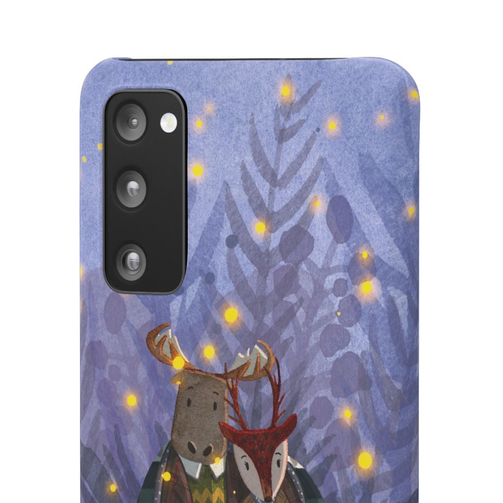 Whimsical Animal Lovers Snap Cases - Cozy Phone Protection, Gift for Nature Lovers, Holiday Decor, Cute Character Design, Animal Couple