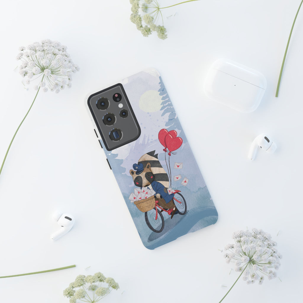 Cute Raccoon Phone Case, Tough Case for Animal Lovers, Valentine's Day Gift, Whimsical Phone Accessory, Gifts for Kids