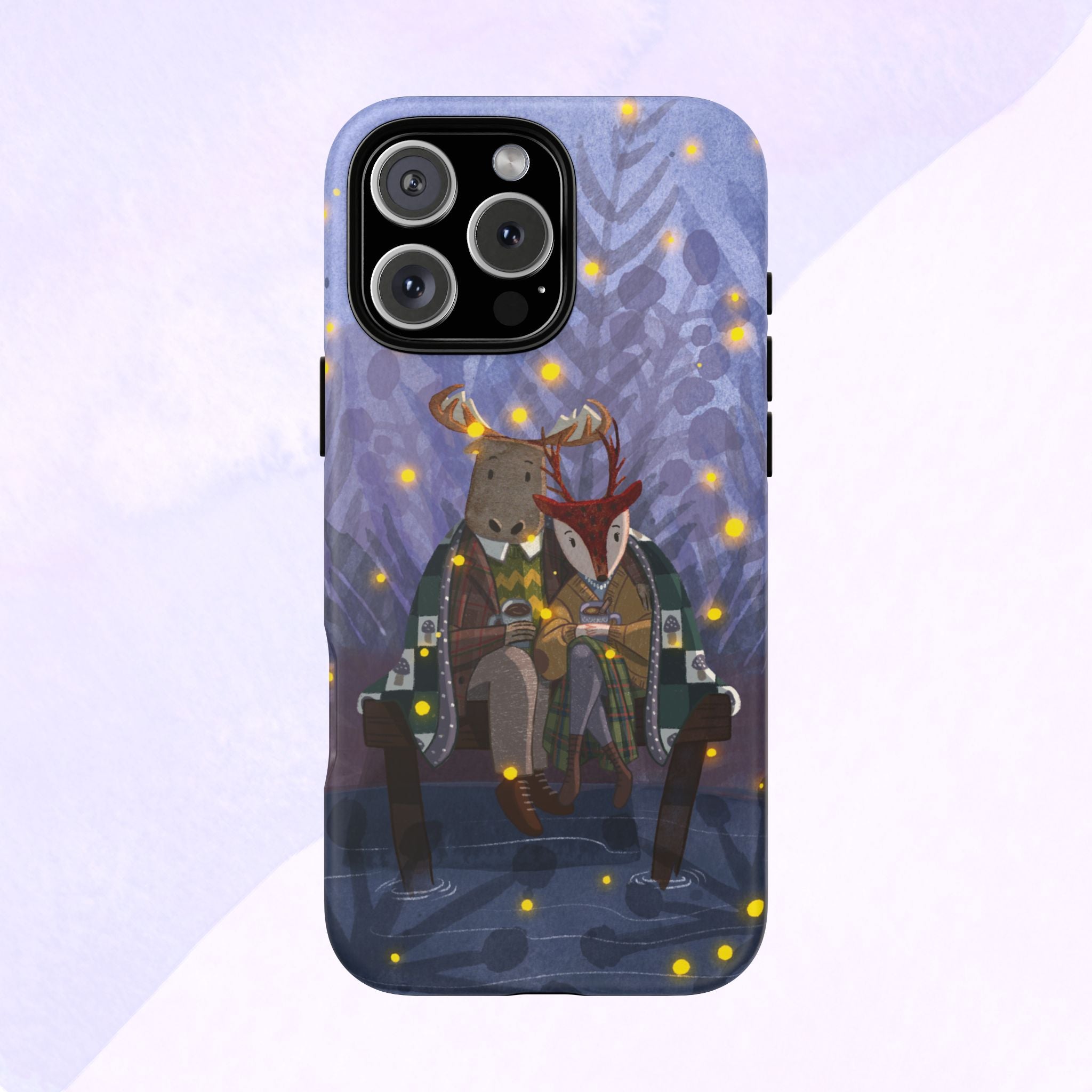 Cozy Couple Phone Case, Cute Animal Lovers Gift, Nature Aesthetic, Perfect for Holidays, Personalized Phone Accessories, Gift for Her