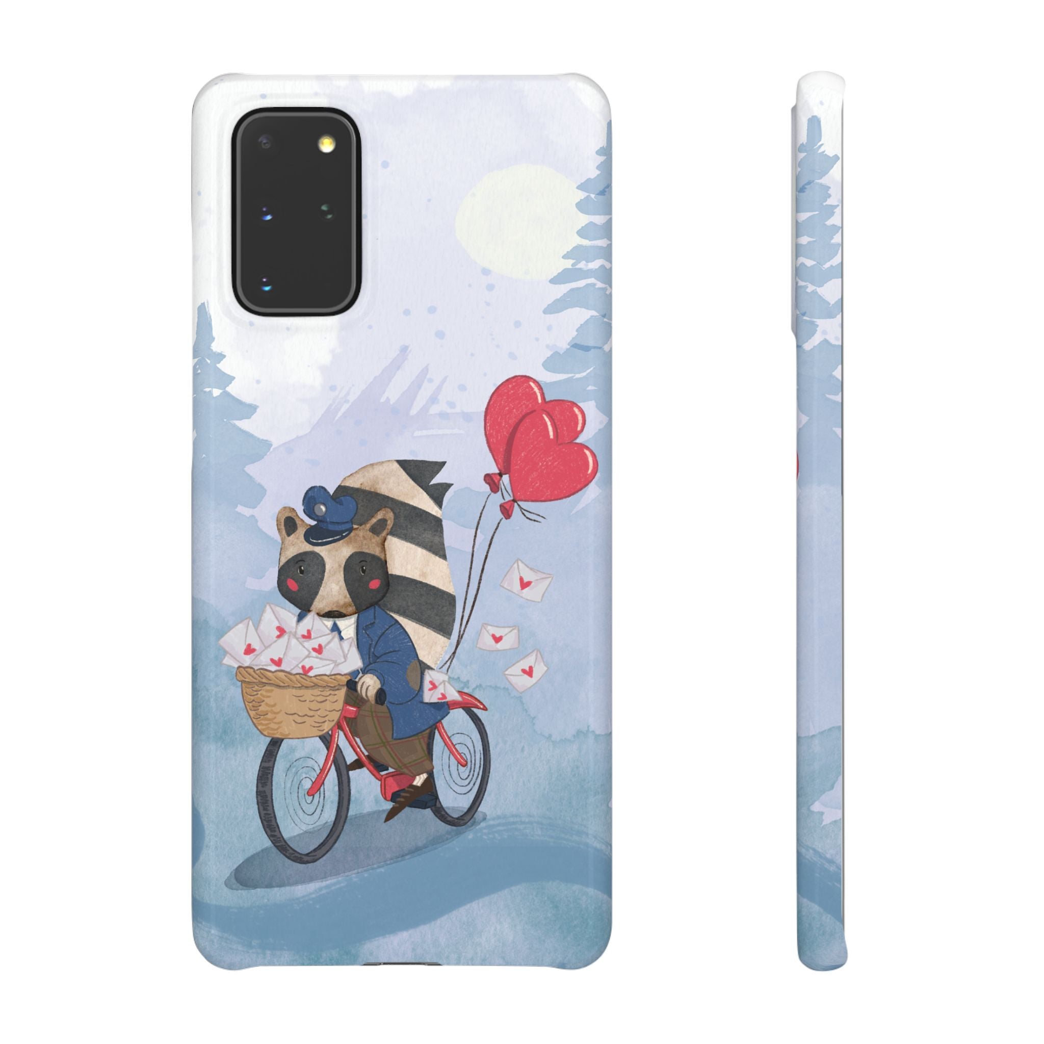 Whimsical Animal Snap Case with Love Balloons, Cute Phone Case, Valentine's Day Gift, Animal Lover Accessory, Creative Phone Cover