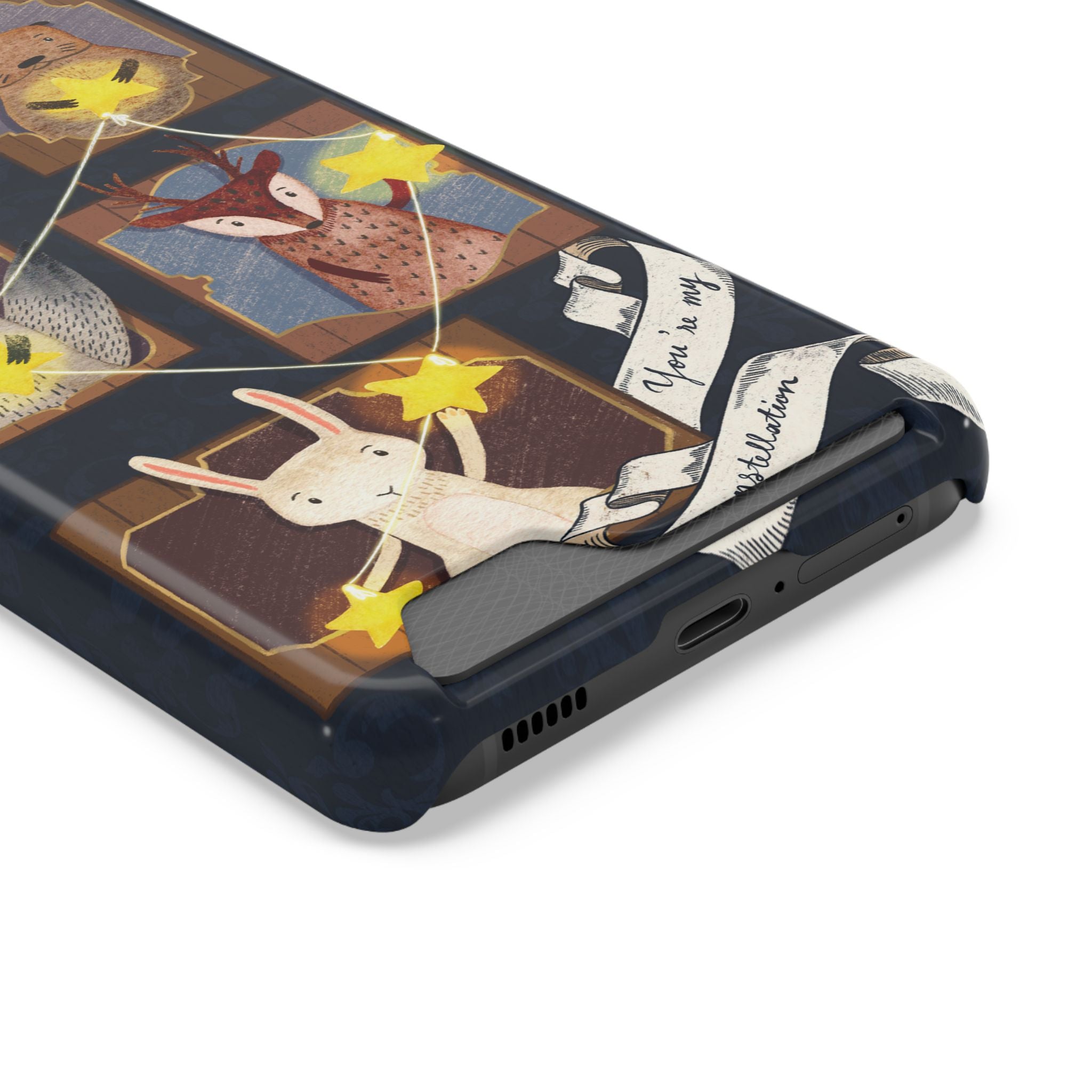 Whimsical Animal Phone Case with Card Holder, Cute Animal Design, Card Storage Case, Ideal for Animal Lovers, Gift for Kids, Birthday