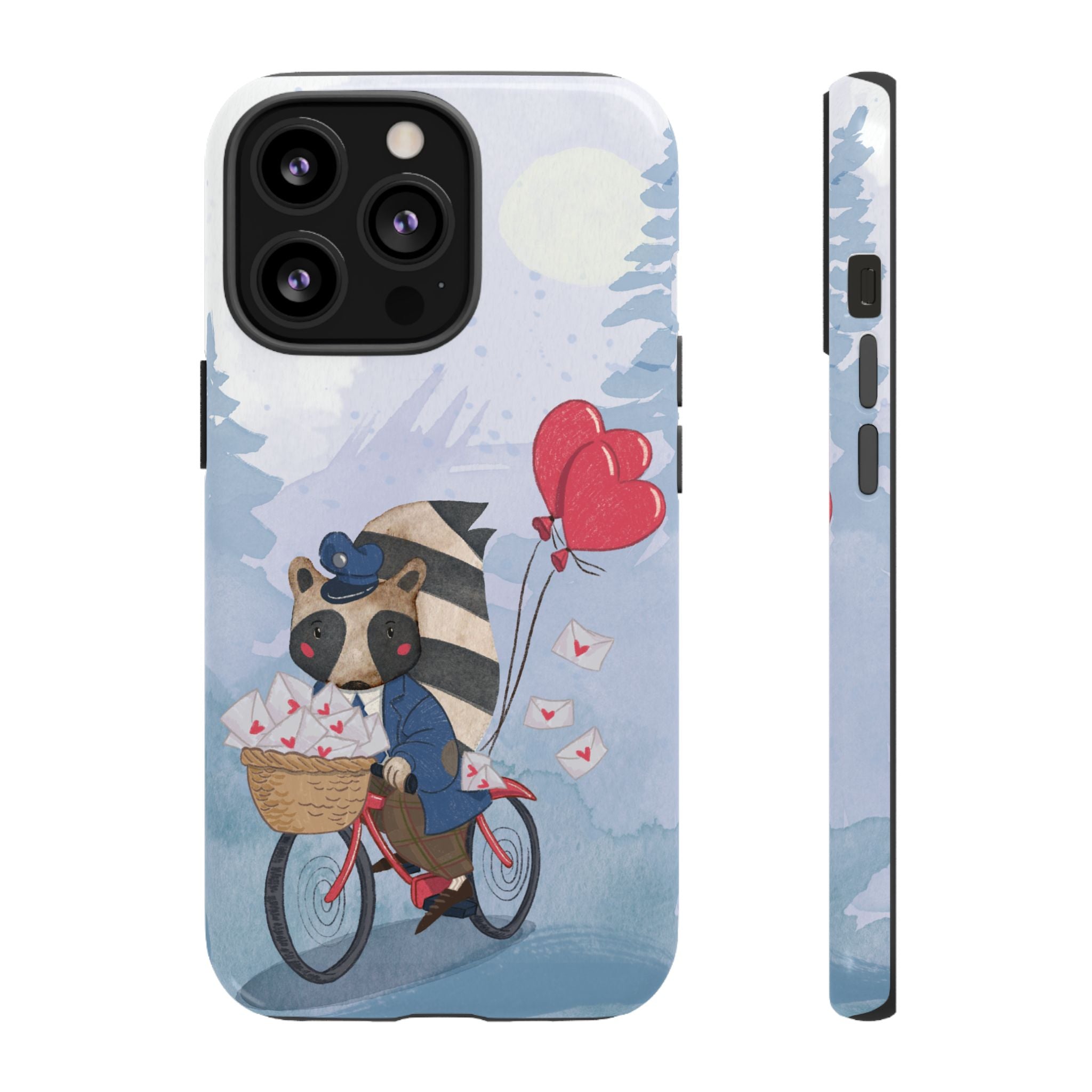 Cute Raccoon Phone Case, Tough Case for Animal Lovers, Valentine's Day Gift, Whimsical Phone Accessory, Gifts for Kids