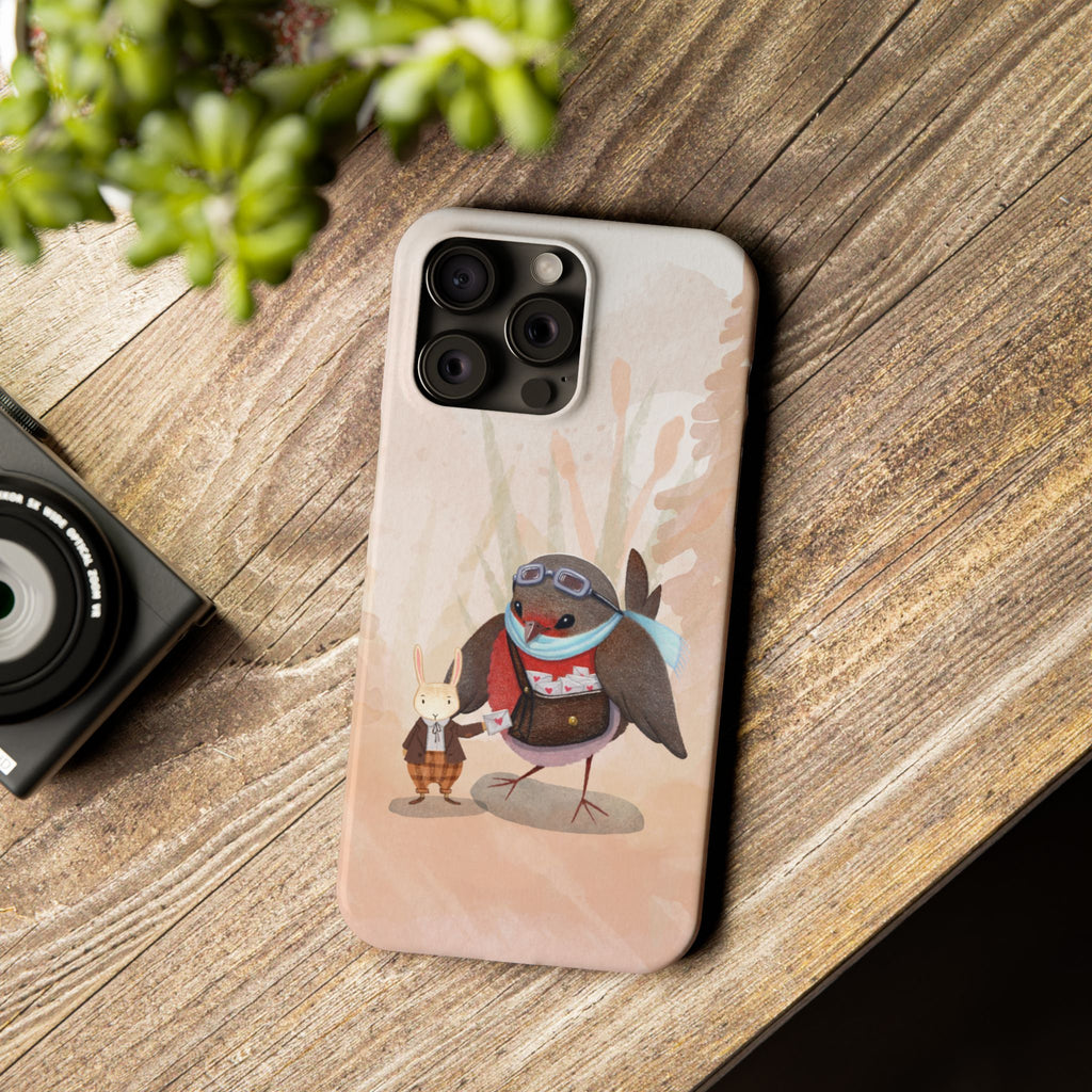 Whimsical Animal Slim Phone Cases - Cute Bird and Rabbit Design, Perfect for Animal Lovers, Gifts for Kids and Teens, Ideal for Birthdays,